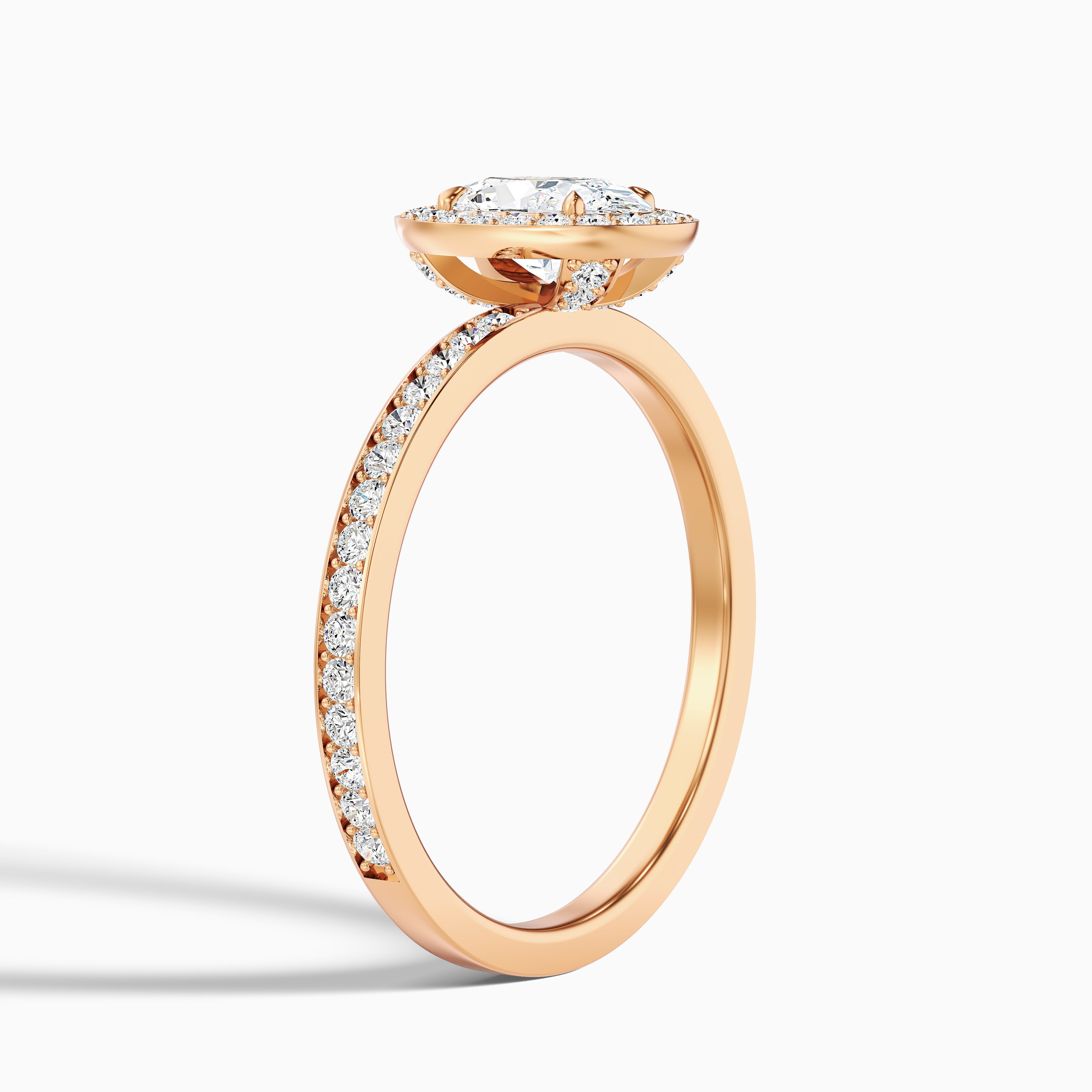Claudia 5.5 Carat Oval Halo Pave Moissanite Diamond Ring in Platinum