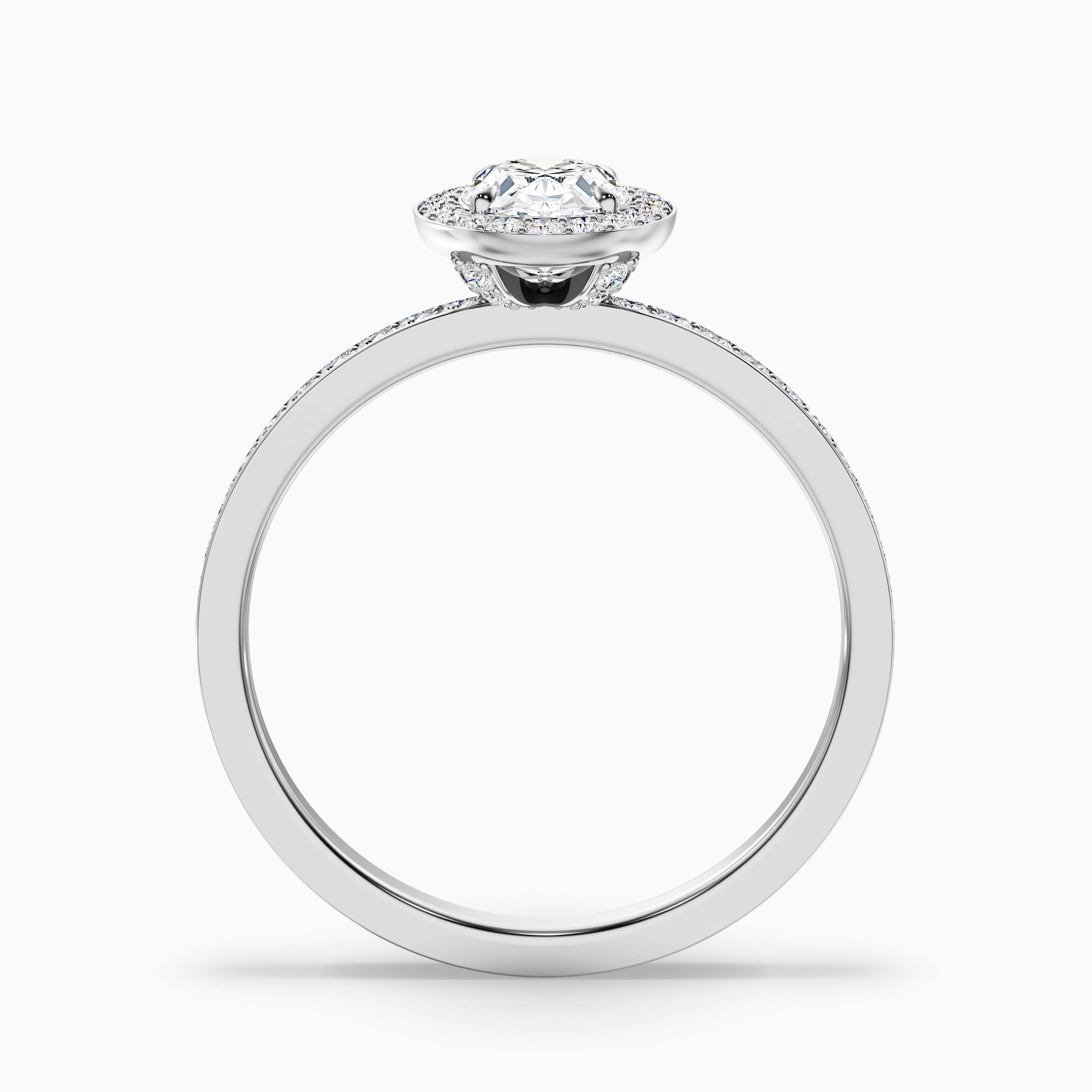 Claudia 5 Carat Oval Halo Pave Moissanite Diamond Ring in 14k White Gold