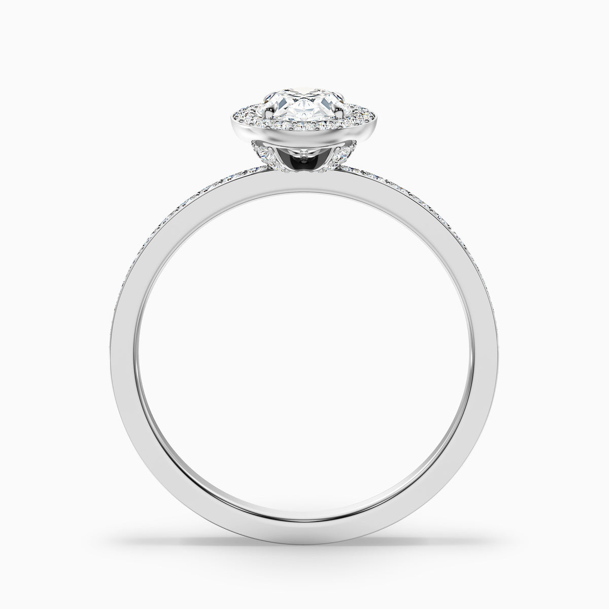 Claudia 4 Carat Oval Halo Pave Moissanite Diamond Ring in 18k Rose Gold
