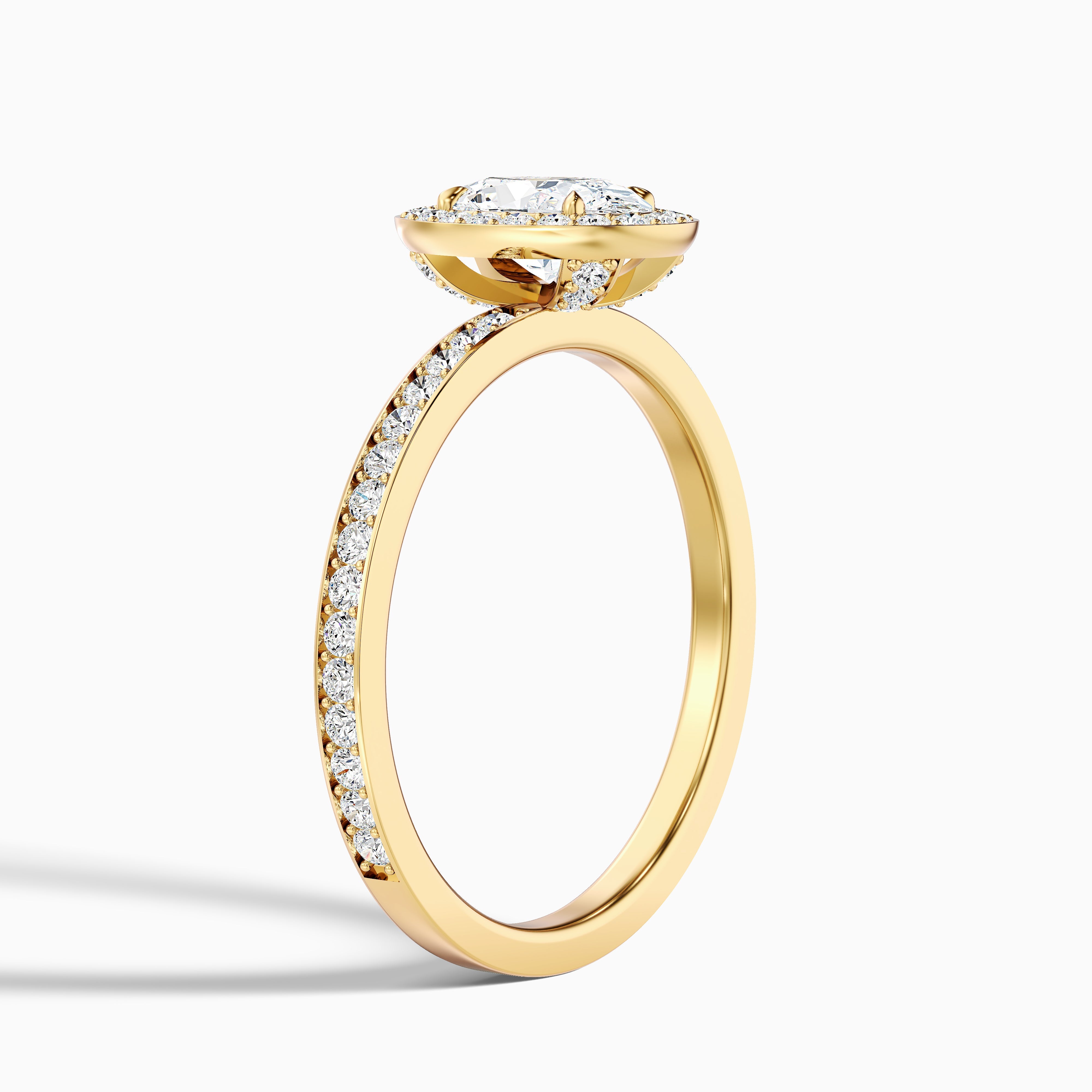 Claudia 2.5 Carat Oval Halo Pave Moissanite Diamond Ring in Platinum