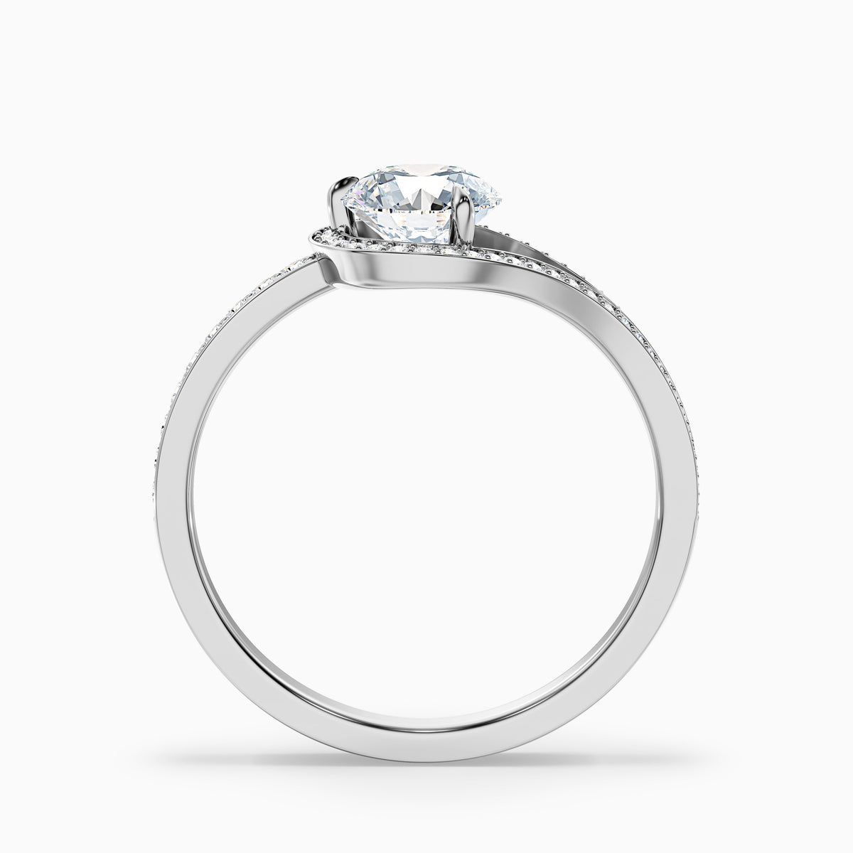 Cherri 2 Carat Round Halo Pave Moissanite Diamond Ring in 10k Rose Gold