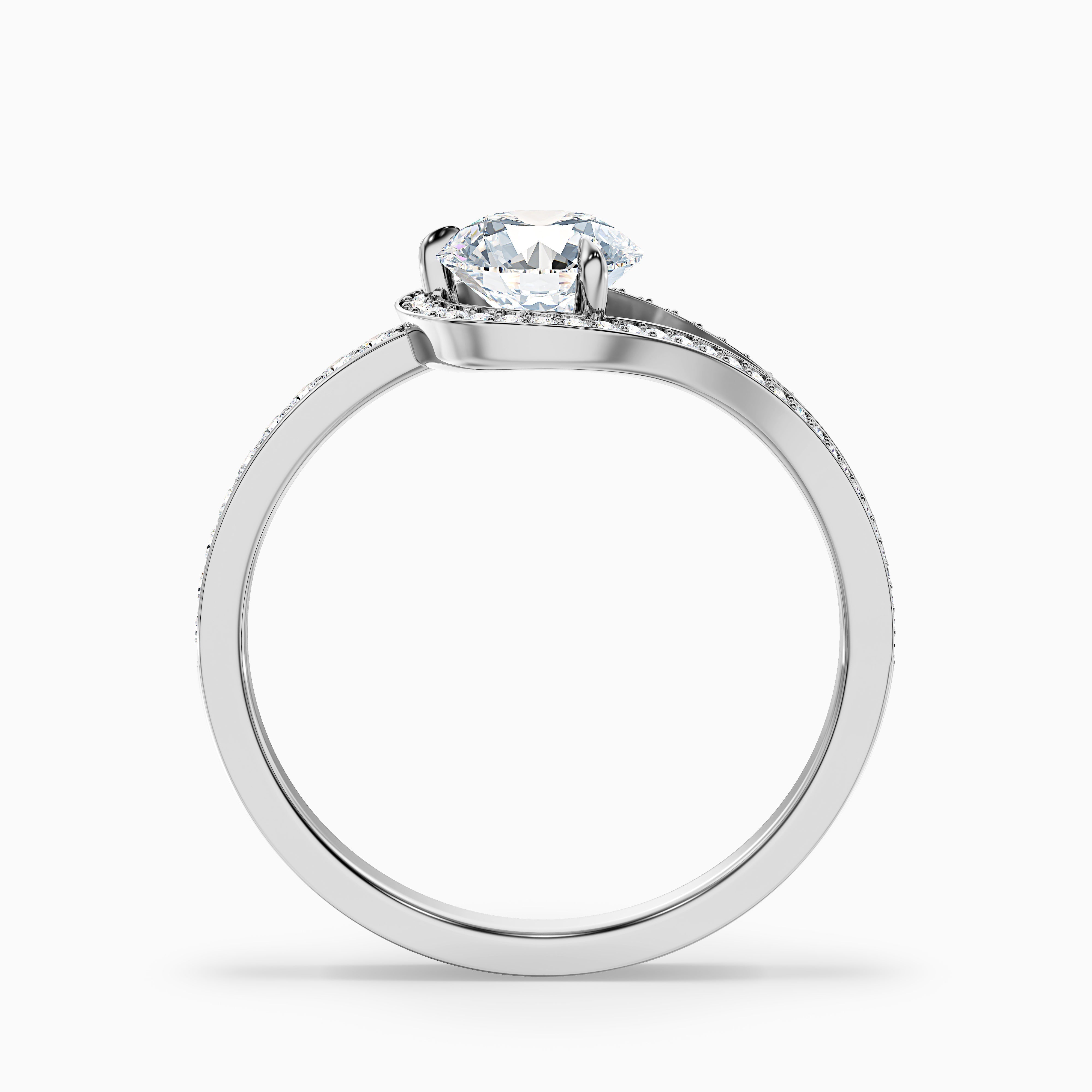 Cherri 5.5 Carat Round Halo Pave Moissanite Diamond Ring in 10k White Gold