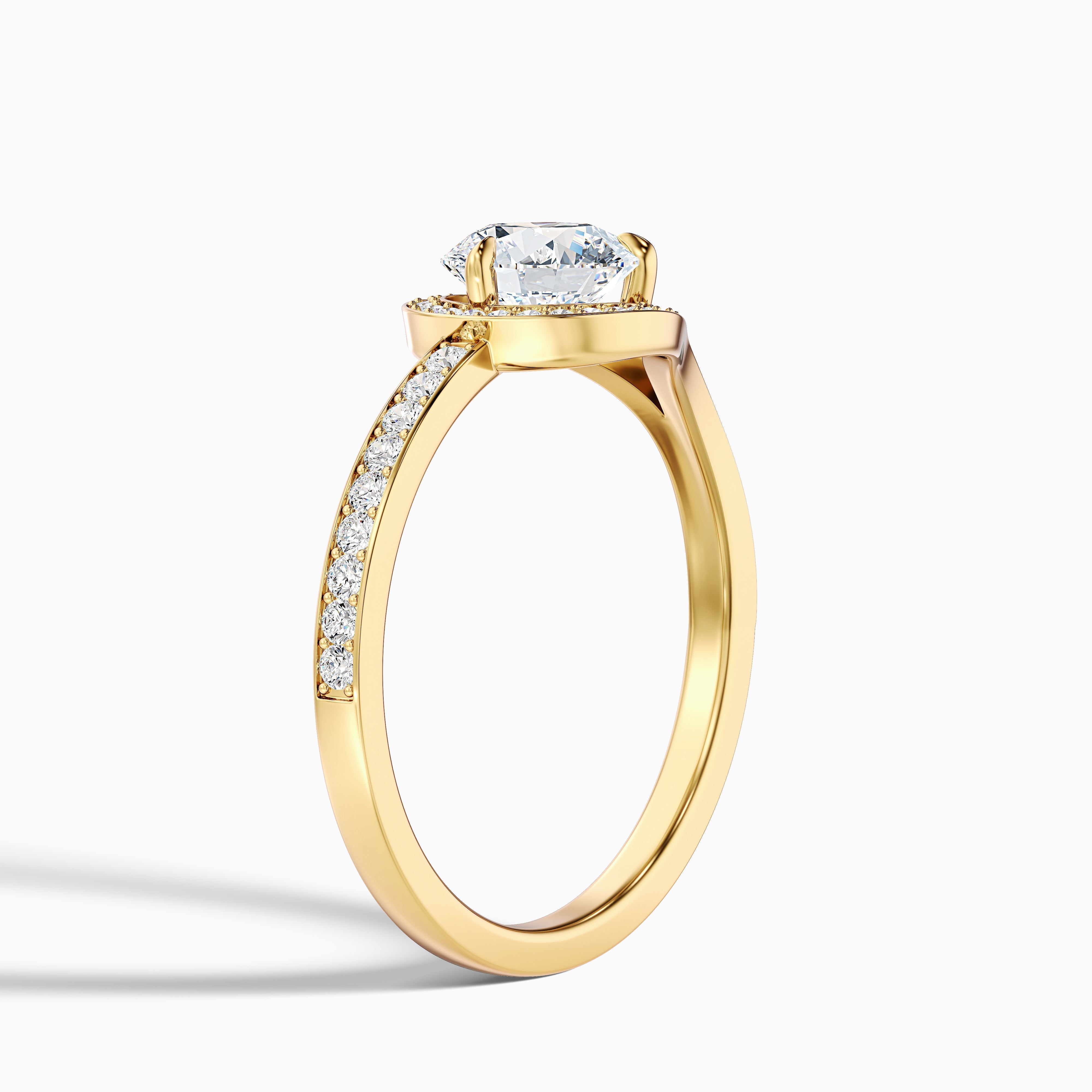 Cherri 2.5 Carat Round Halo Pave Moissanite Diamond Ring in Platinum
