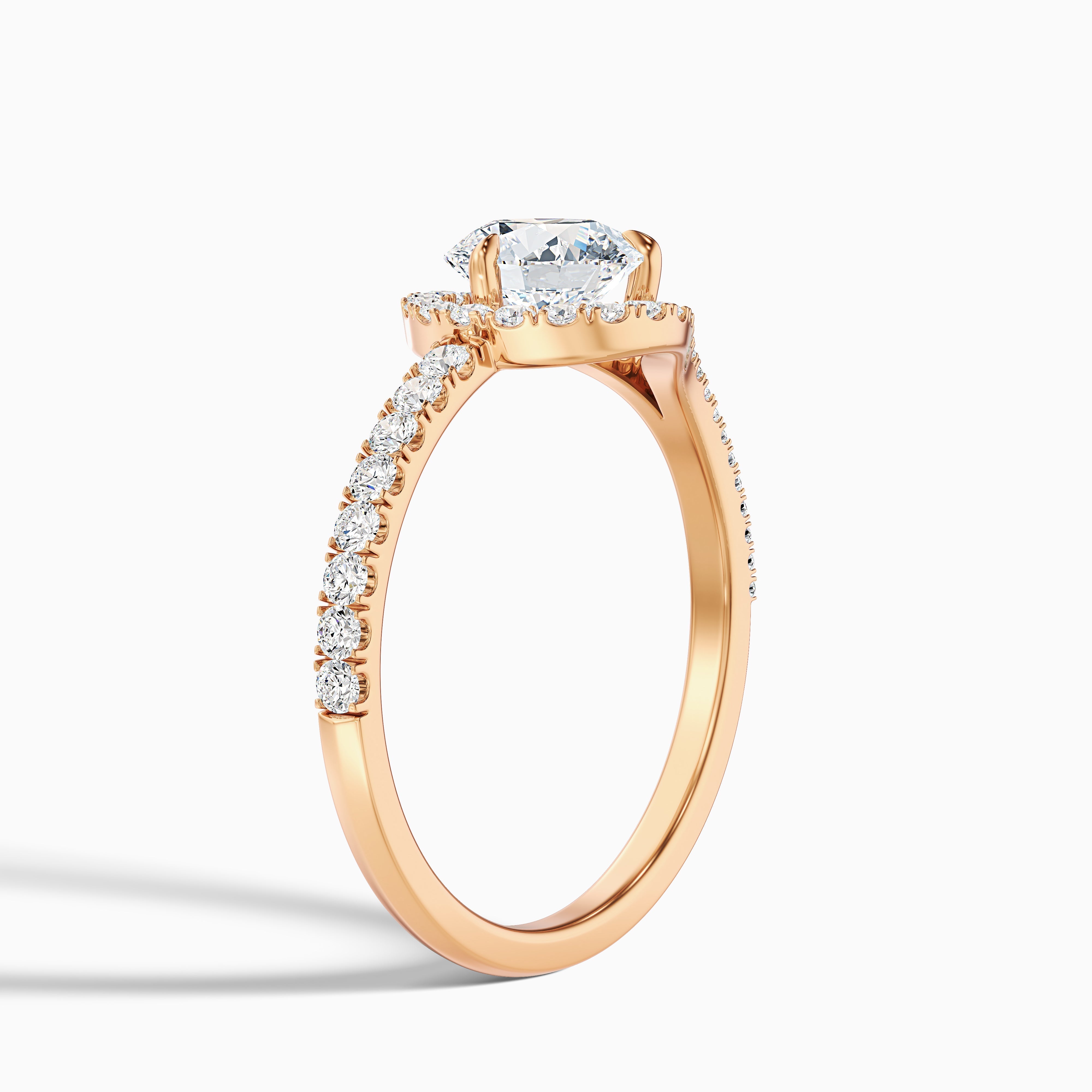 Callie 1 Carat Round Halo Pave Moissanite Diamond Ring in Platinum