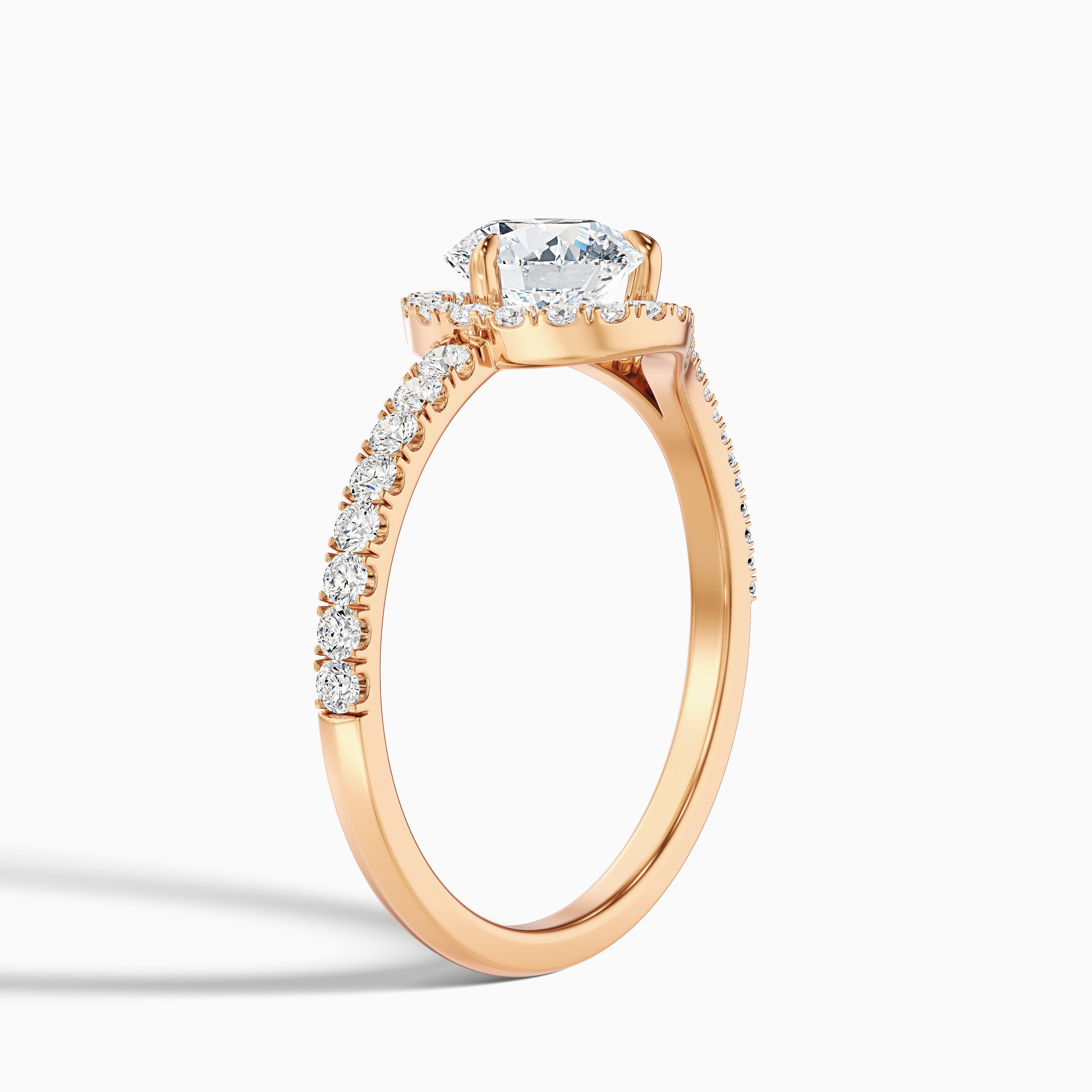 Callie 2.5 Carat Round Halo Pave Moissanite Diamond Ring in 10k Yellow Gold