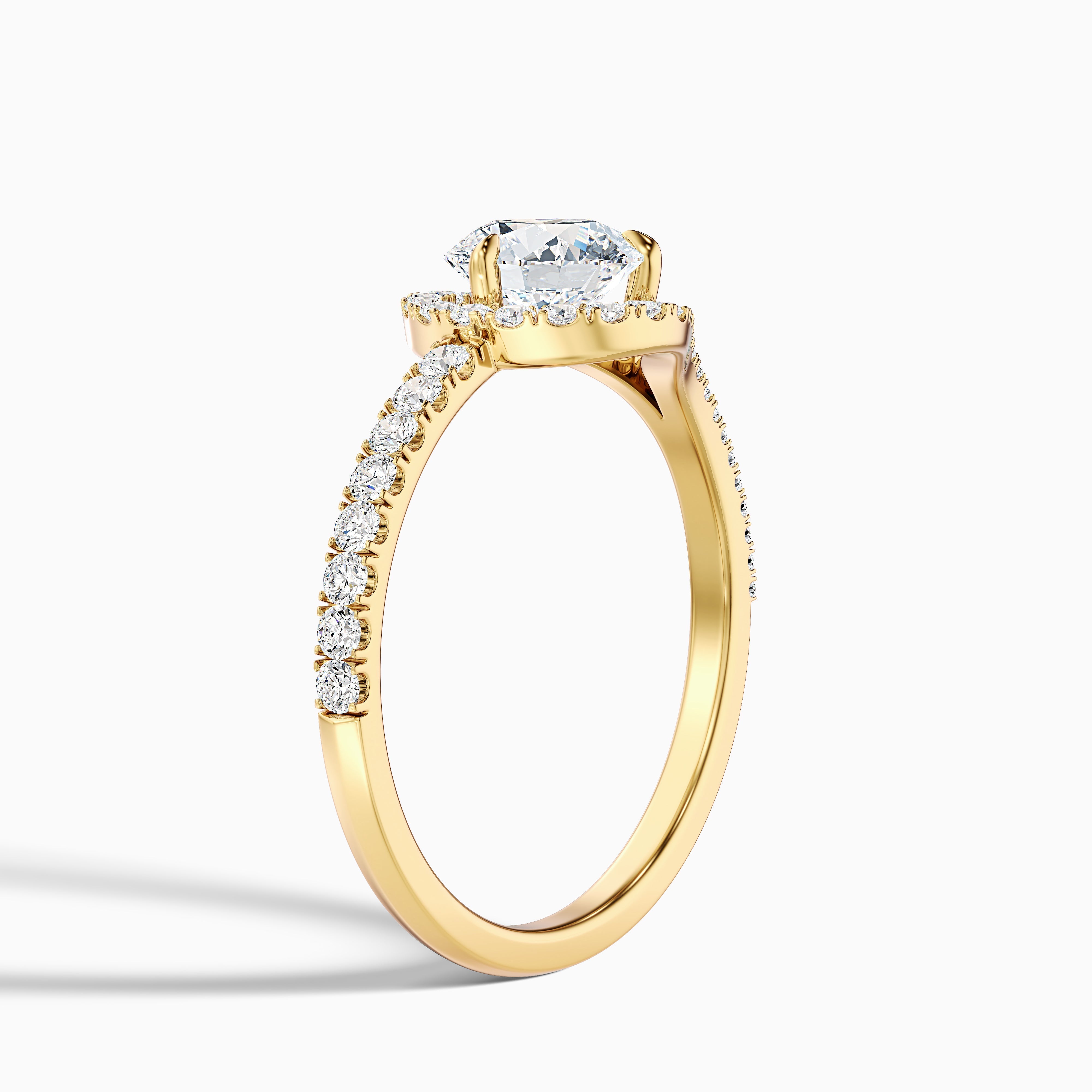 Callie 3.5 Carat Round Halo Pave Moissanite Diamond Ring in Platinum