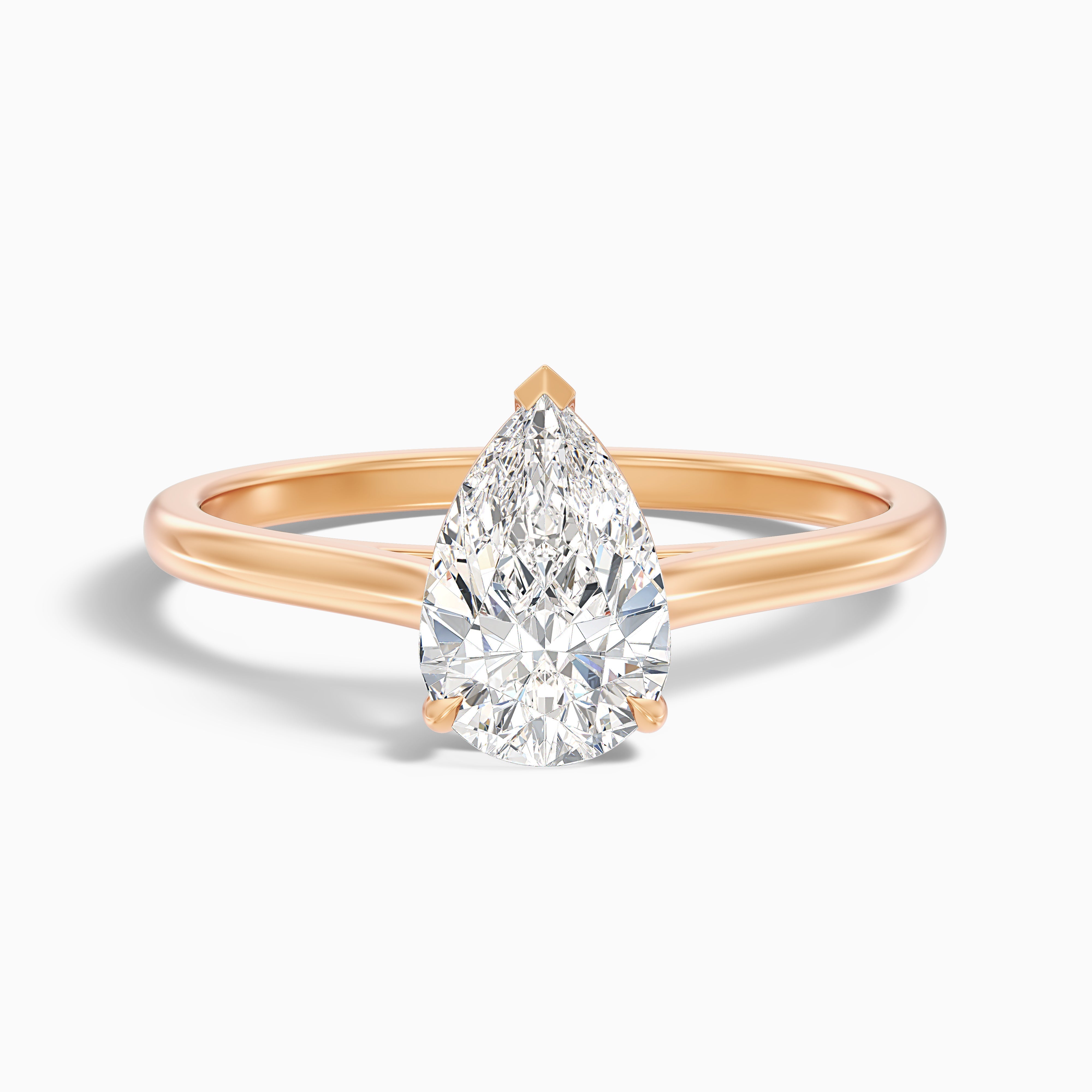 Avi 4.5 Carat Pear Shaped Solitaire Moissanite Diamond Ring in Platinum