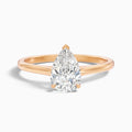 Avi 4 Carat Pear Shaped Solitaire Moissanite Diamond Ring in 14k Rose Gold