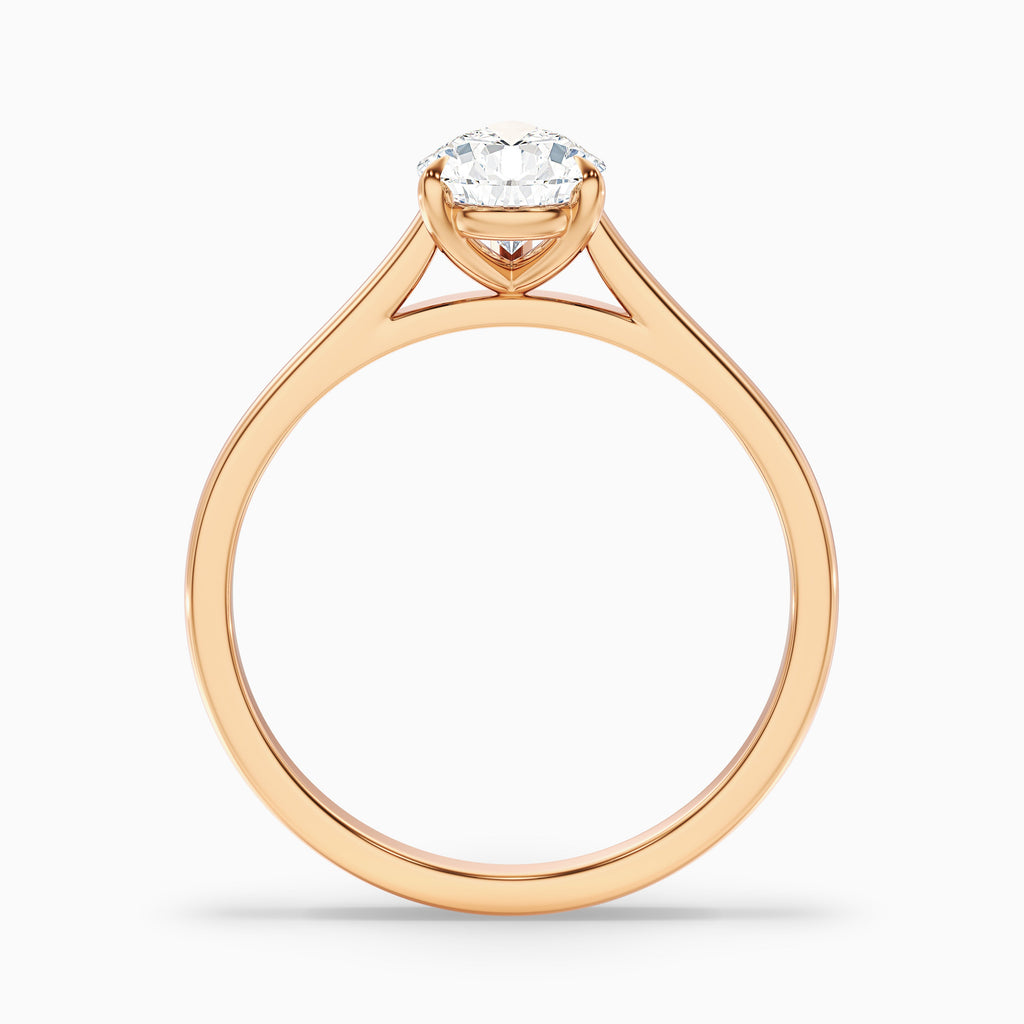 Avi 2.5 Carat Pear Shaped Solitaire Moissanite Diamond Ring in 14k White Gold