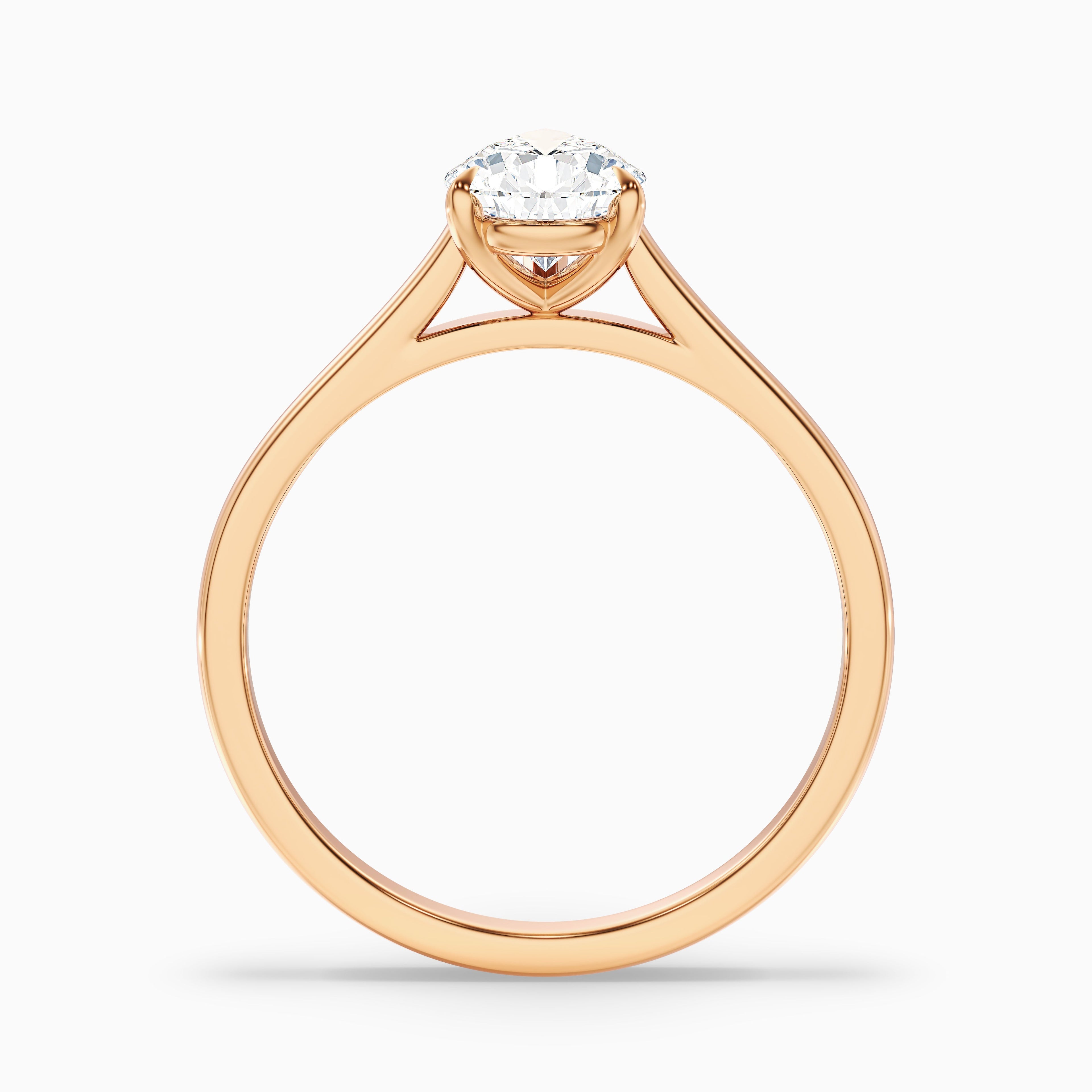 Avi 5 Carat Pear Shaped Solitaire Moissanite Diamond Ring in 18k Rose Gold