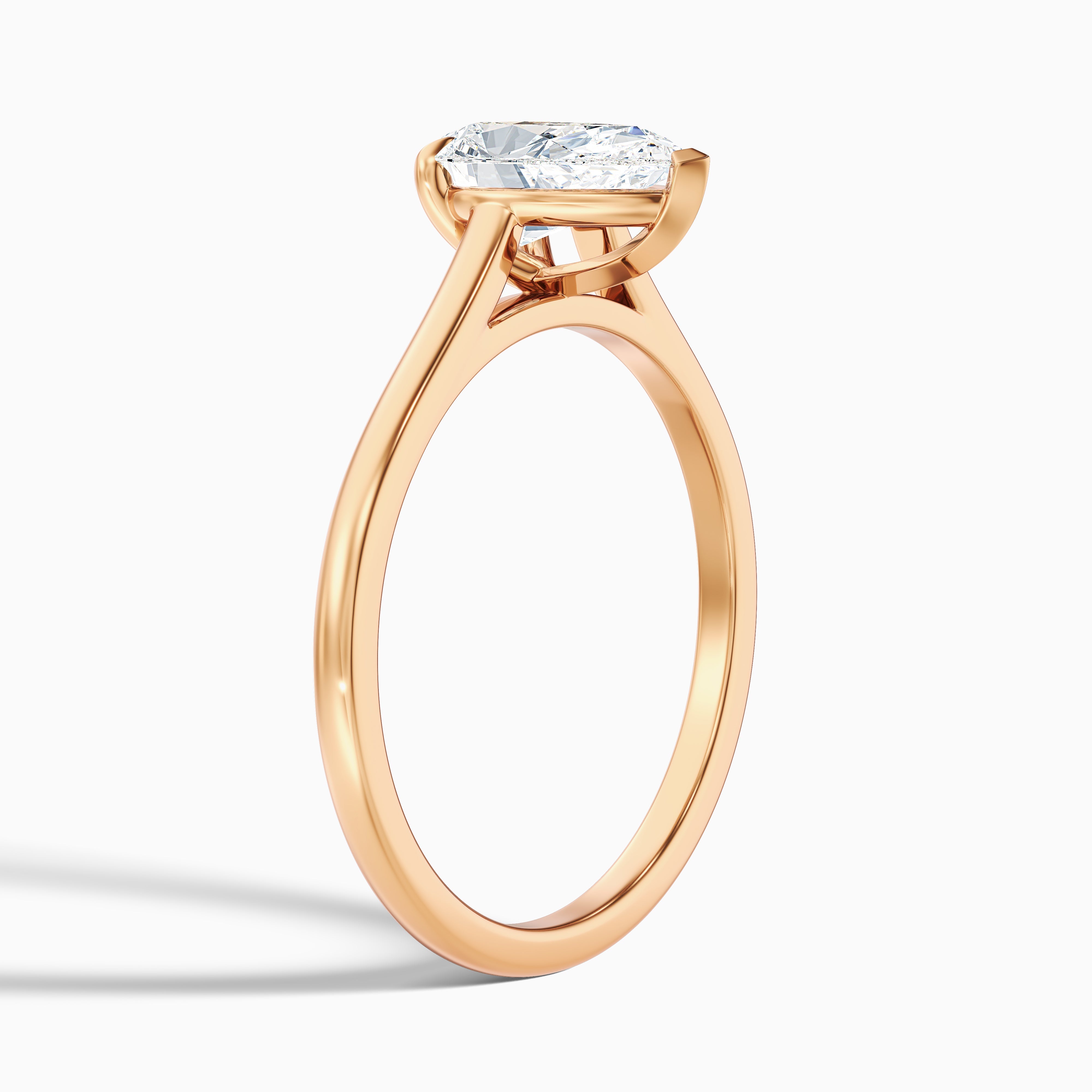 Avi 4 Carat Pear Shaped Solitaire Moissanite Diamond Ring in 10k Yellow Gold