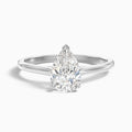 Avi 4 Carat Pear Shaped Solitaire Moissanite Diamond Ring in Platinum