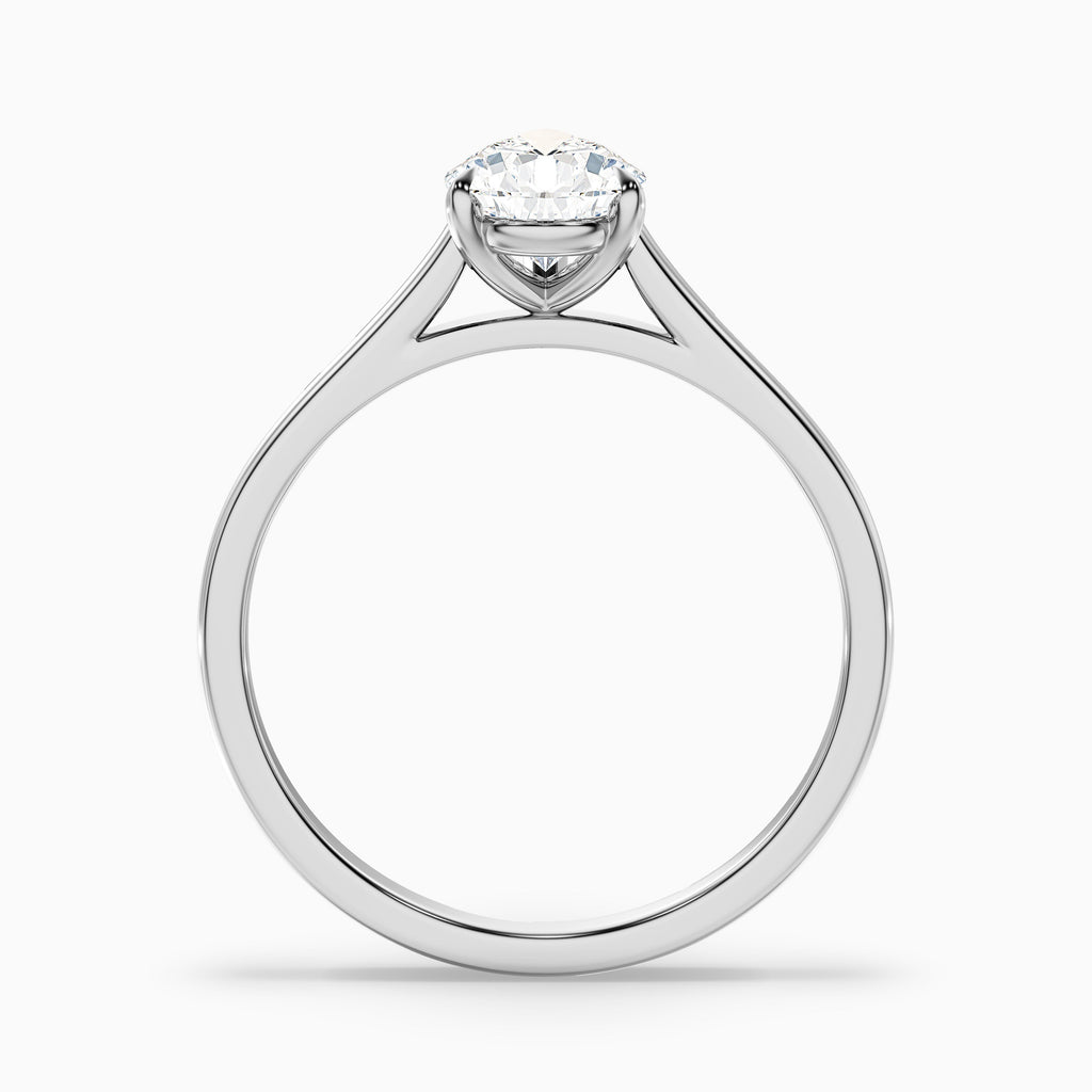Avi 1.5 Carat Pear Shaped Solitaire Moissanite Diamond Ring in 18k White Gold