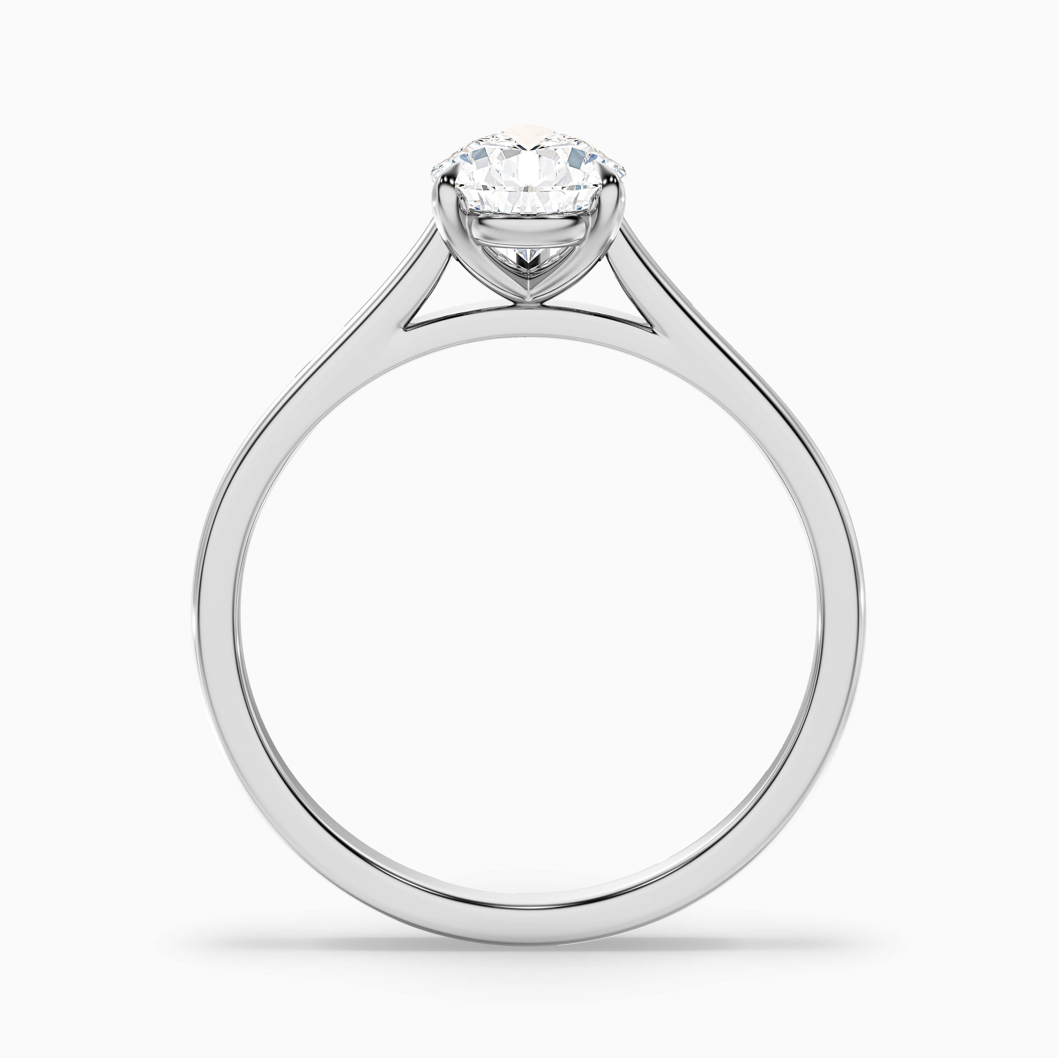 Avi 4 Carat Pear Shaped Solitaire Moissanite Diamond Ring in Platinum