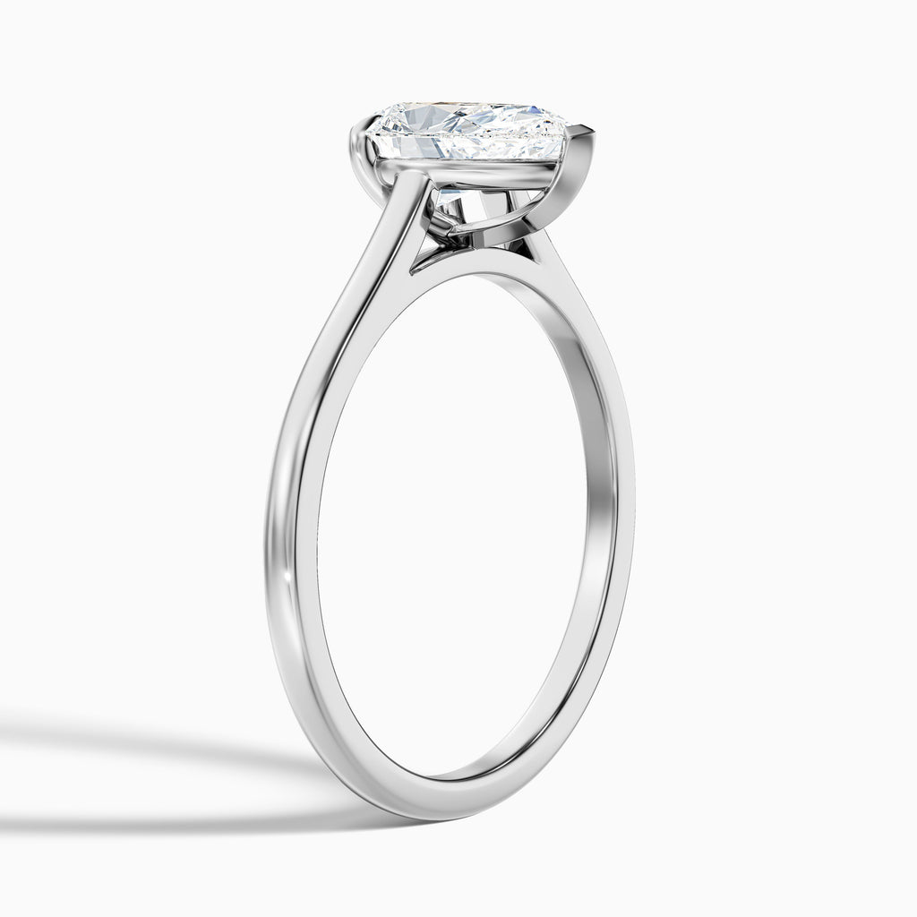 Avi 3.5 Carat Pear Shaped Solitaire Moissanite Diamond Ring in 18k Yellow Gold