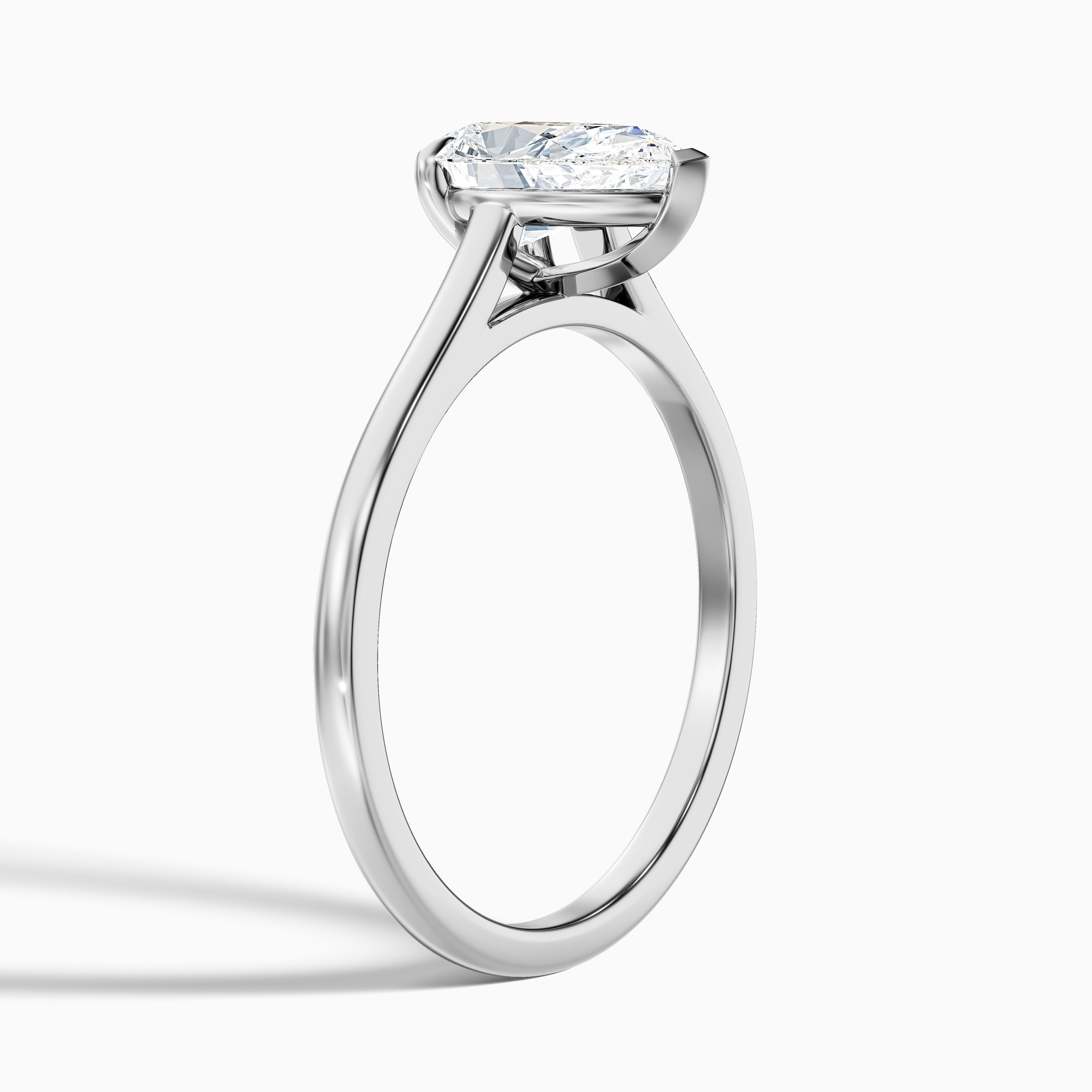 Avi 4 Carat Pear Shaped Solitaire Moissanite Diamond Ring in 14k Yellow Gold