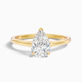 Avi 2.5 Carat Pear Shaped Solitaire Moissanite Diamond Ring in 10k Yellow Gold