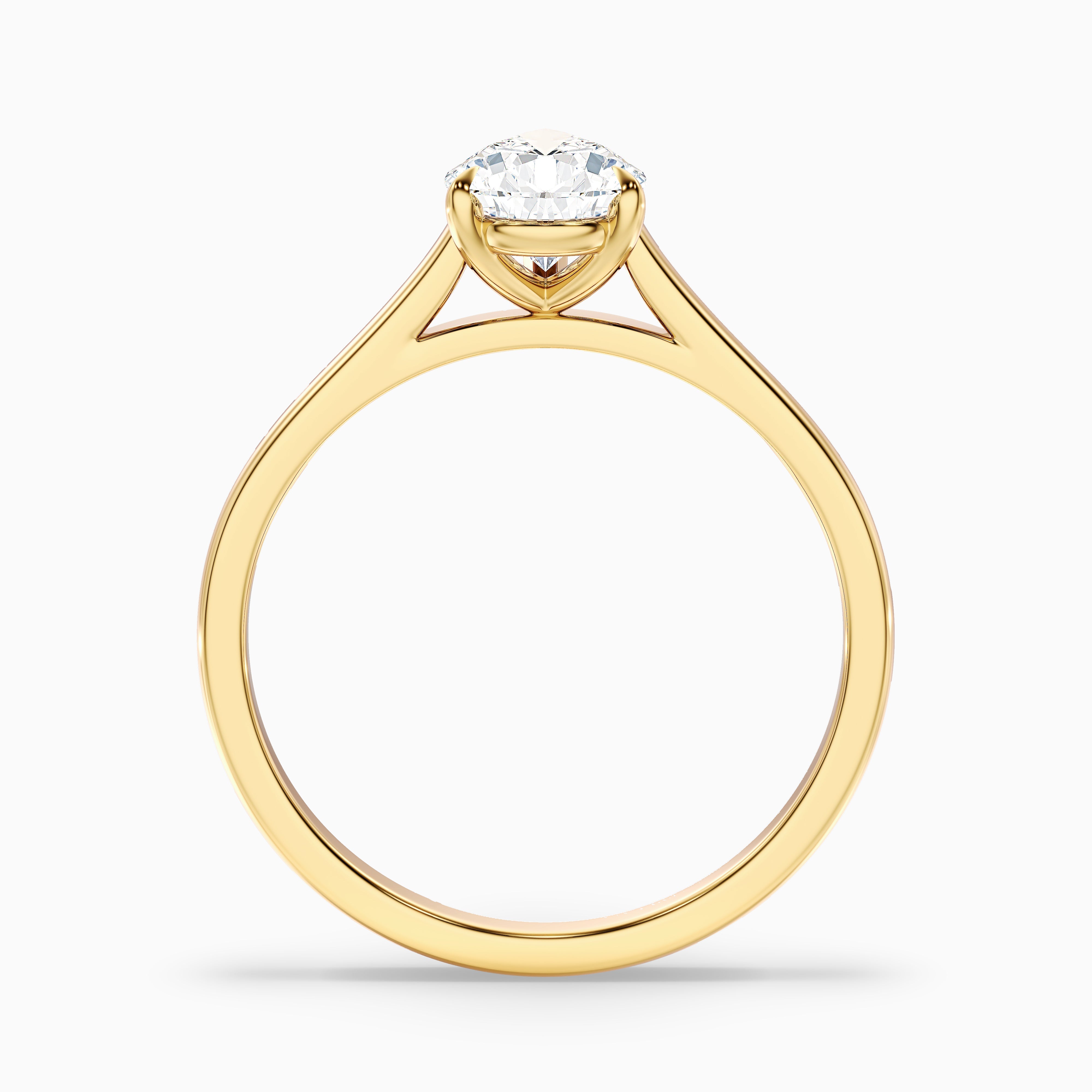 Avi 5.5 Carat Pear Shaped Solitaire Moissanite Diamond Ring in 18k Yellow Gold
