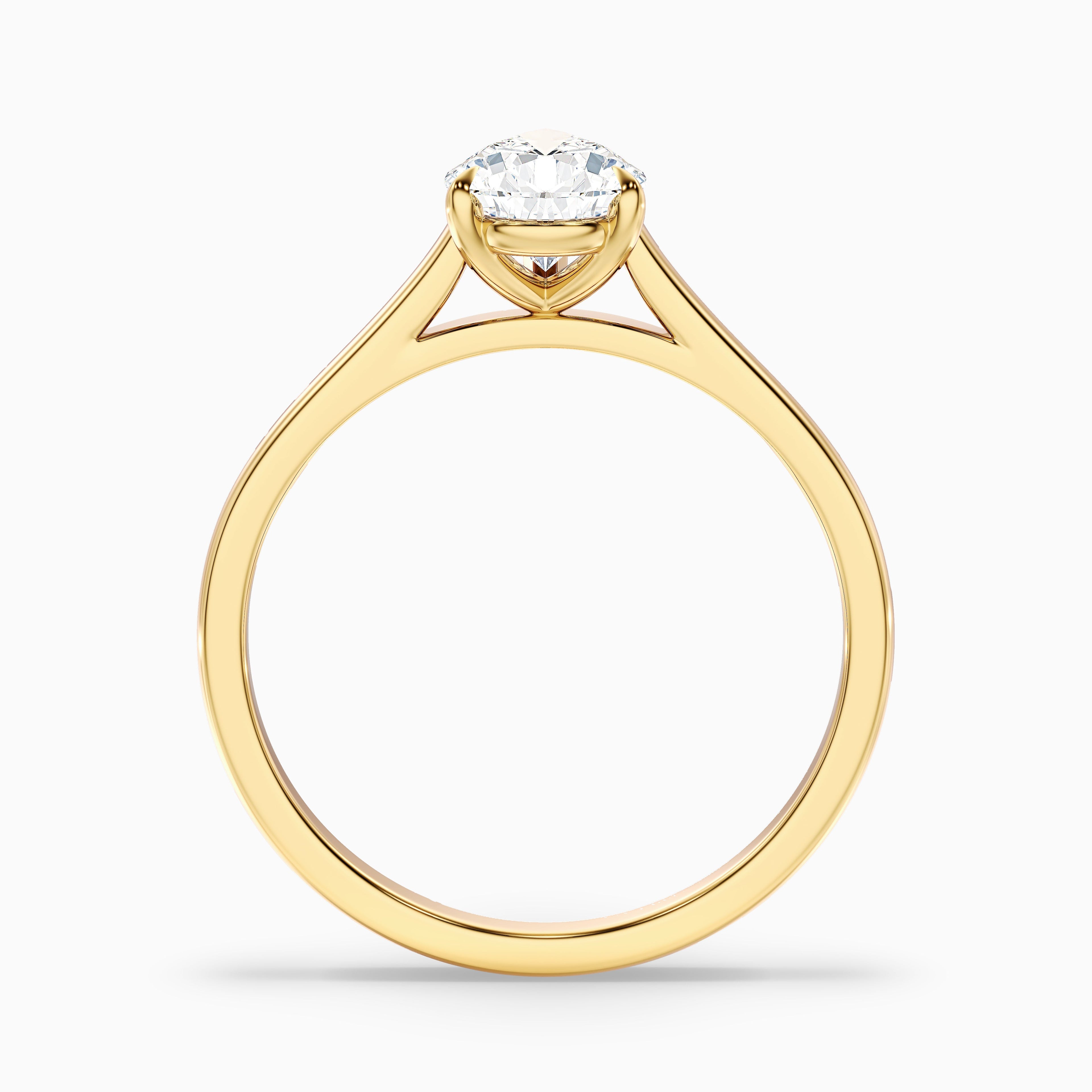 Avi 5 Carat Pear Shaped Solitaire Moissanite Diamond Ring in 10k White Gold
