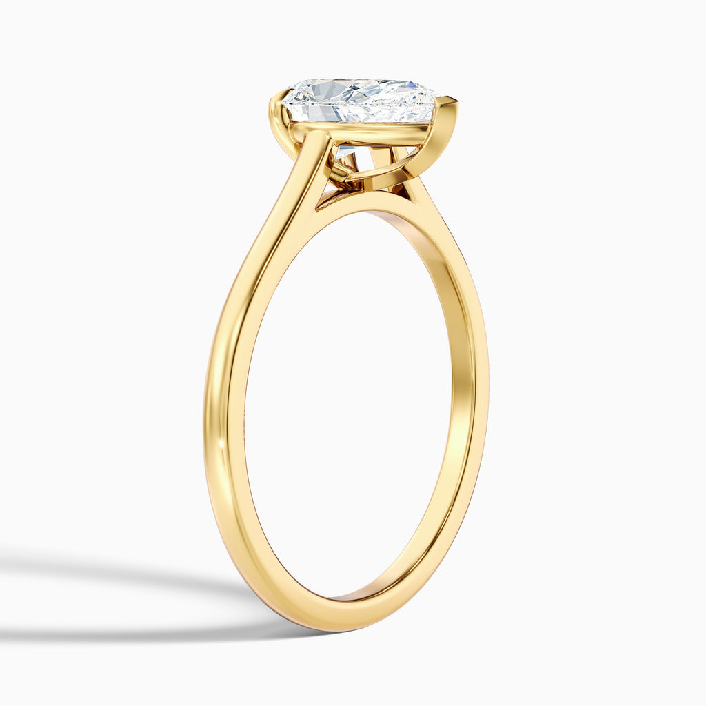 Avi 2.5 Carat Pear Shaped Solitaire Moissanite Diamond Ring in 14k White Gold