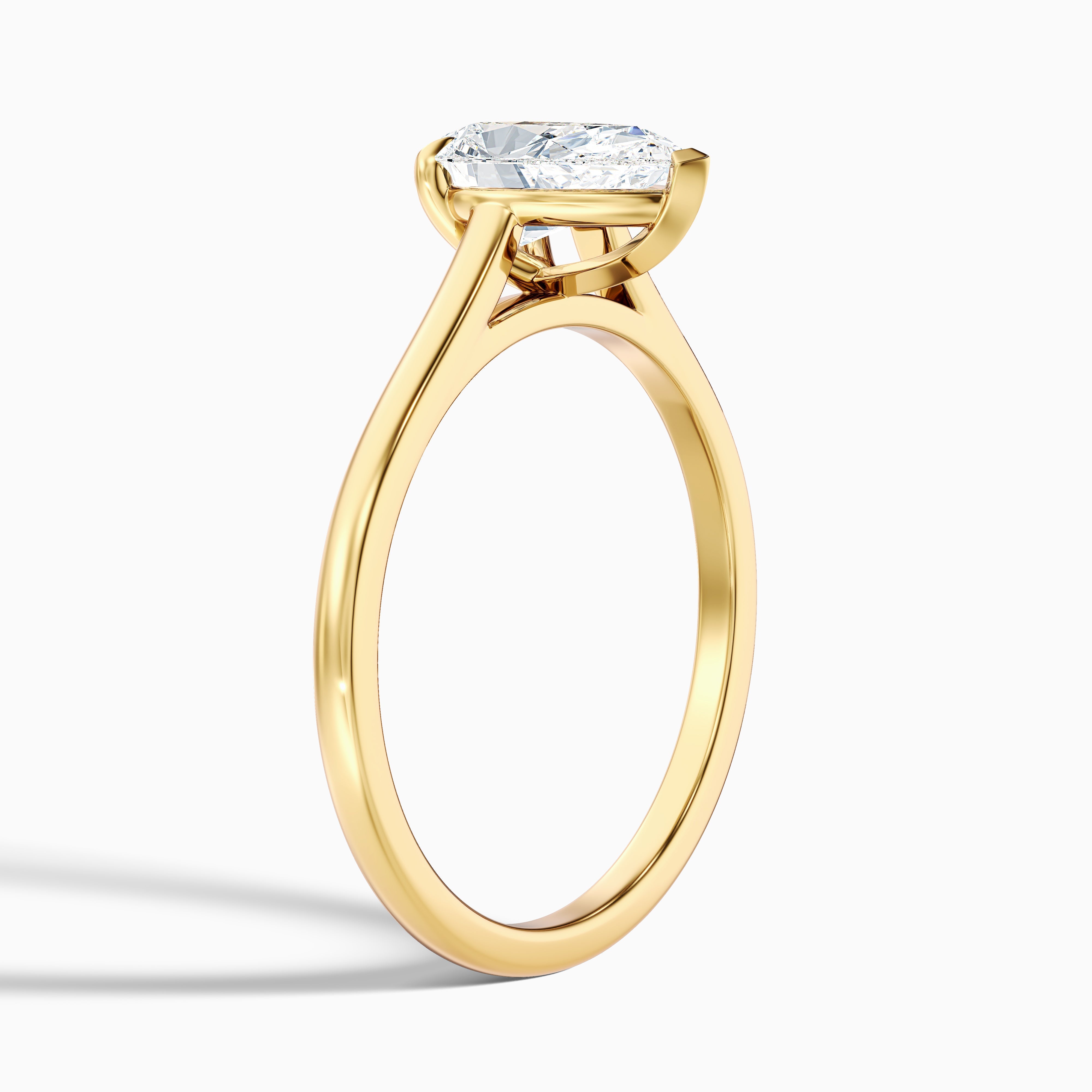 Avi 2.5 Carat Pear Shaped Solitaire Moissanite Diamond Ring in 14k Yellow Gold