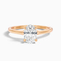Aria 5.5 Carat Oval Solitaire Moissanite Diamond Ring in 18k Rose Gold