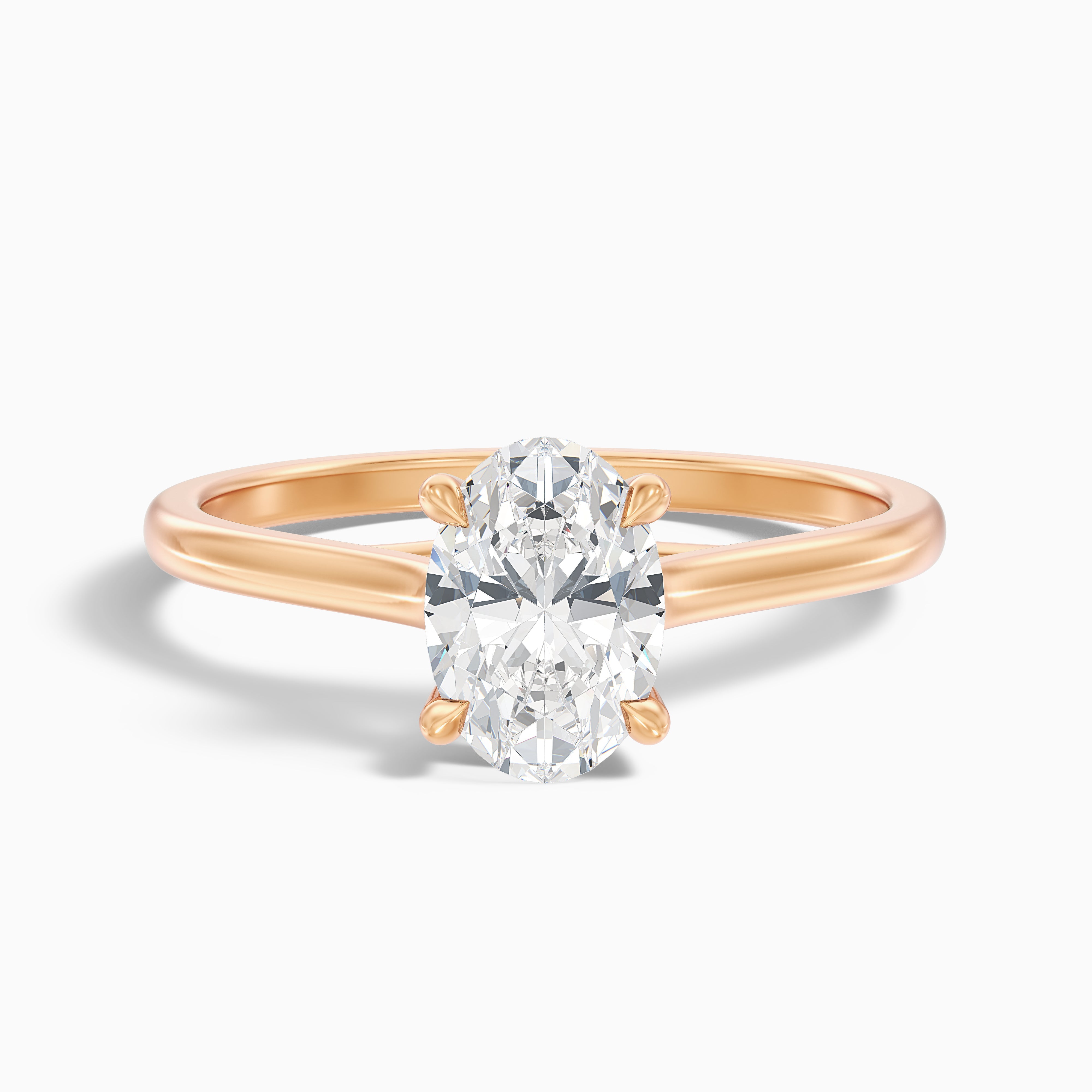 Aria 5.5 Carat Oval Solitaire Moissanite Diamond Ring in 18k Rose Gold