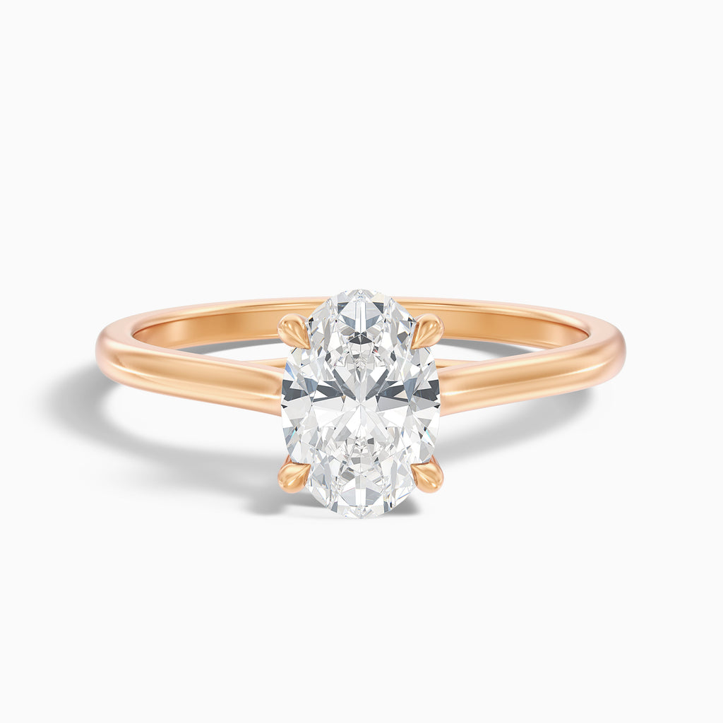 Aria 4.5 Carat Oval Solitaire Moissanite Diamond Ring in 18k Rose Gold