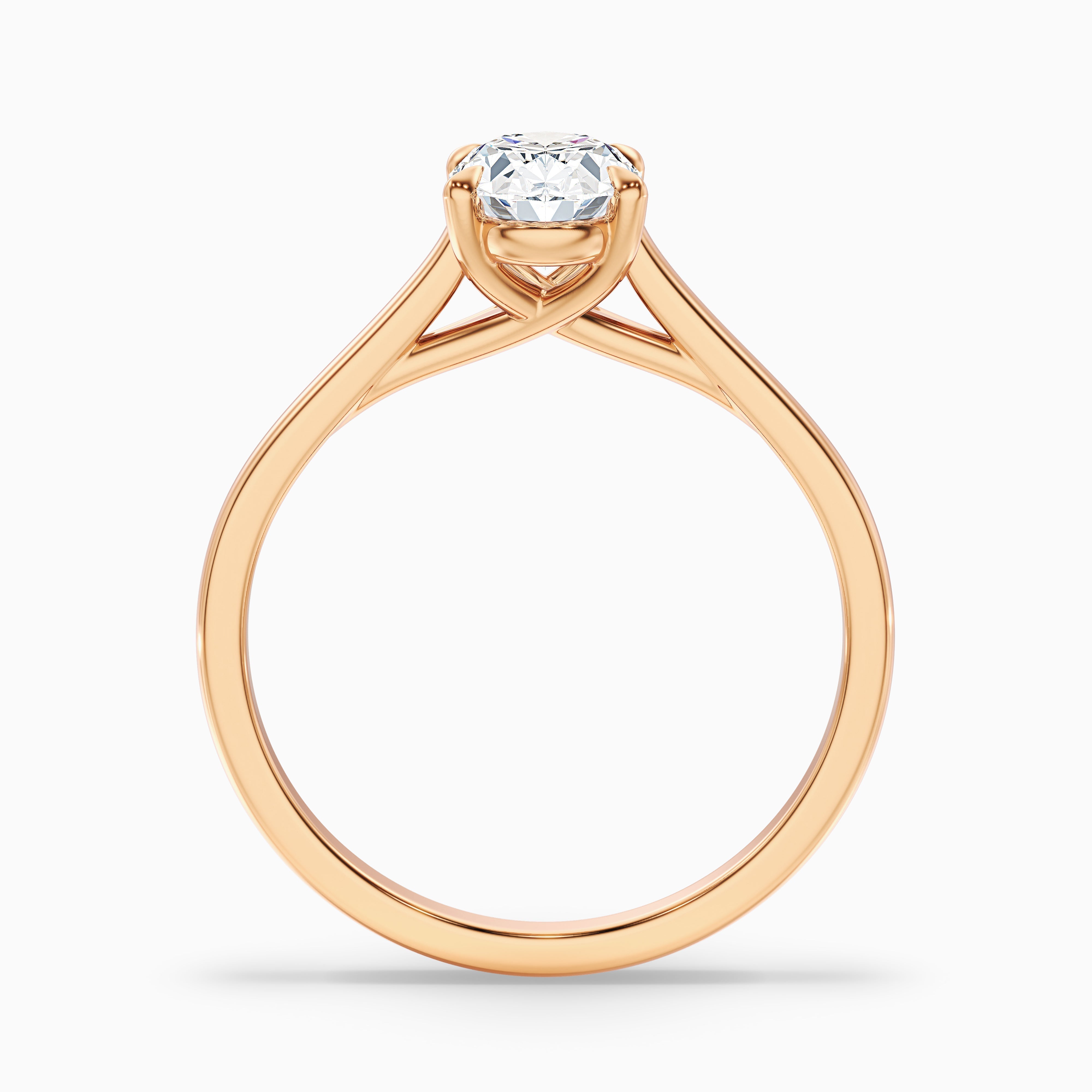 Aria 5 Carat Oval Solitaire Moissanite Diamond Ring in 18k Rose Gold