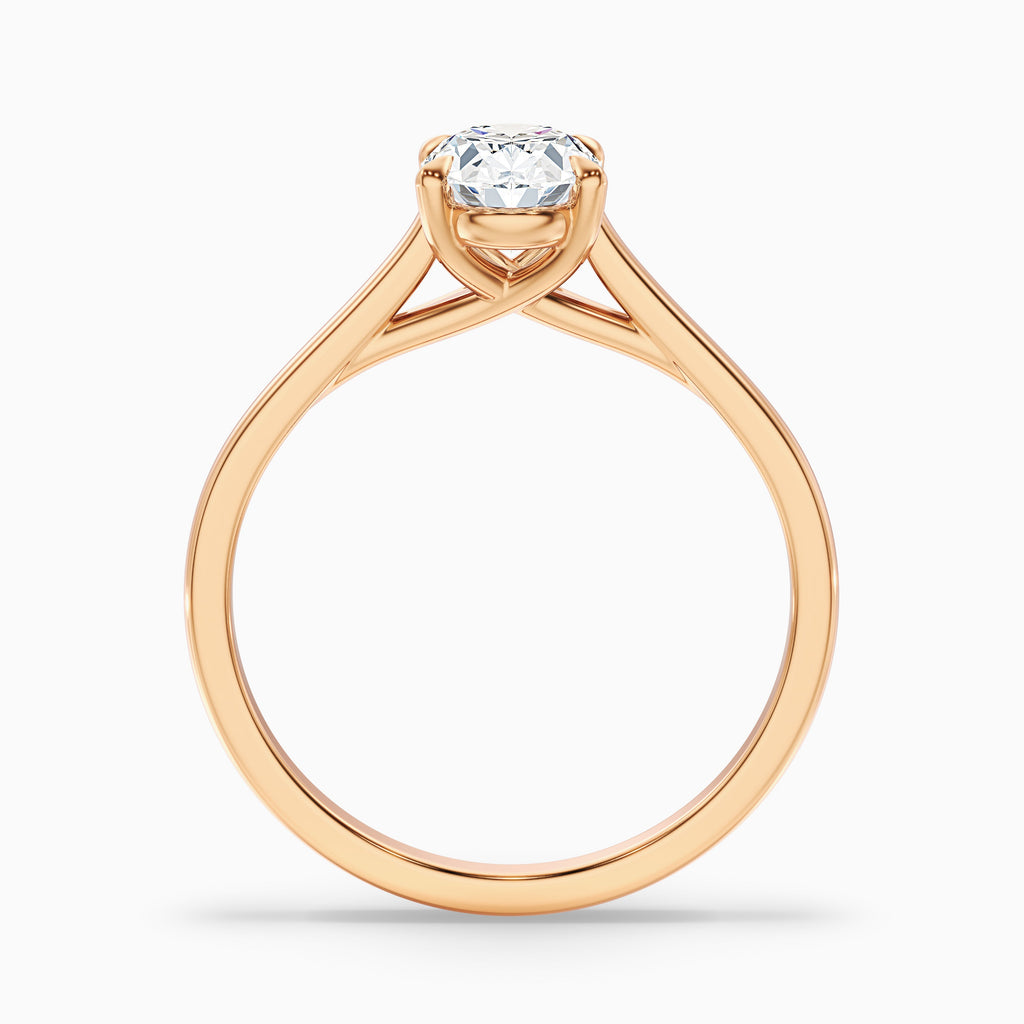 Aria 5.5 Carat Oval Solitaire Moissanite Diamond Ring in 18k Rose Gold