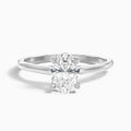 Aria 4 Carat Oval Solitaire Moissanite Diamond Ring in Platinum