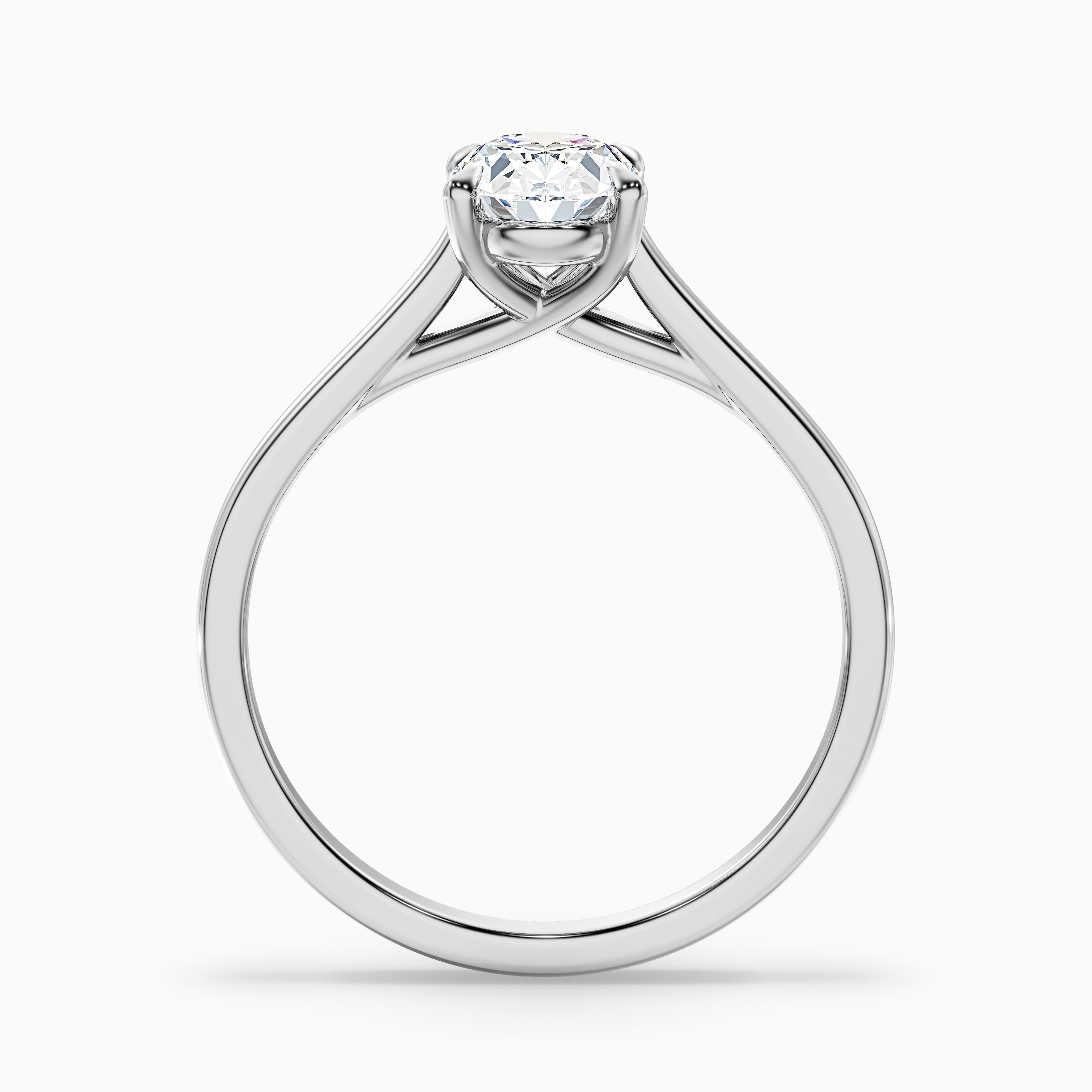 Aria 5.5 Carat Oval Solitaire Moissanite Diamond Ring in 18k White Gold