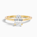Aria 3 Carat Oval Solitaire Moissanite Diamond Ring in 14k Yellow Gold