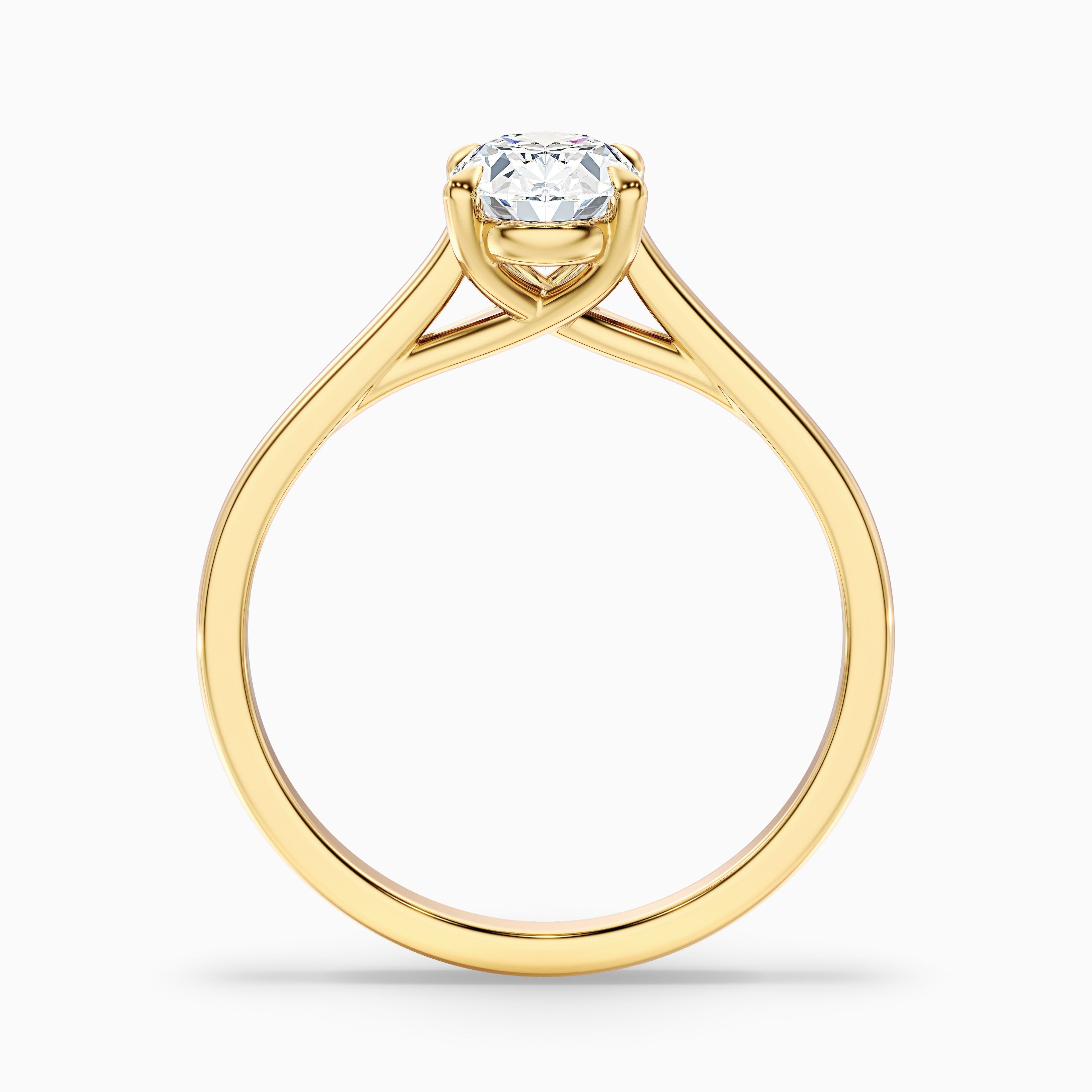 Aria 5.5 Carat Oval Solitaire Moissanite Diamond Ring in 18k Yellow Gold