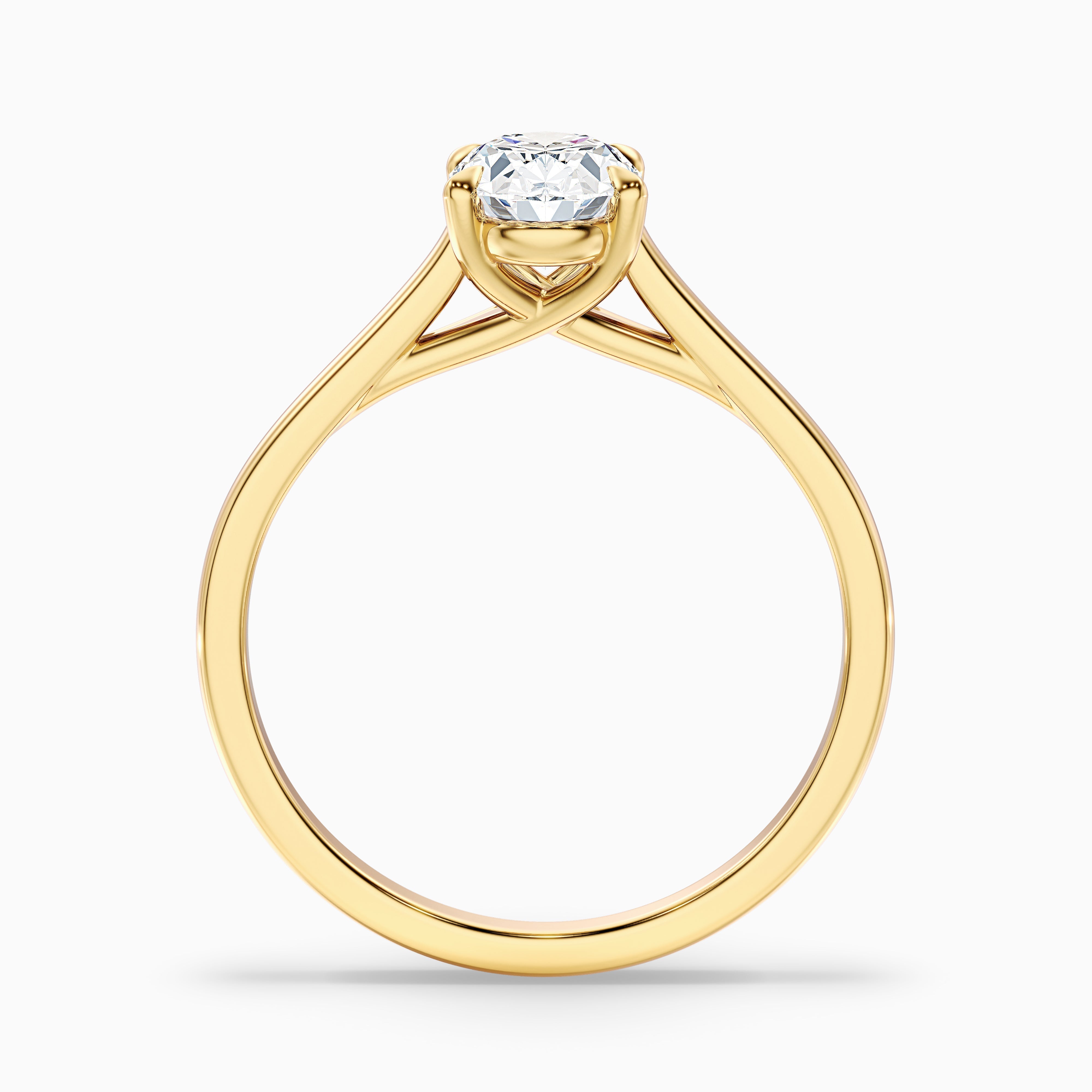 Aria 5.5 Carat Oval Solitaire Moissanite Diamond Ring in 18k Yellow Gold