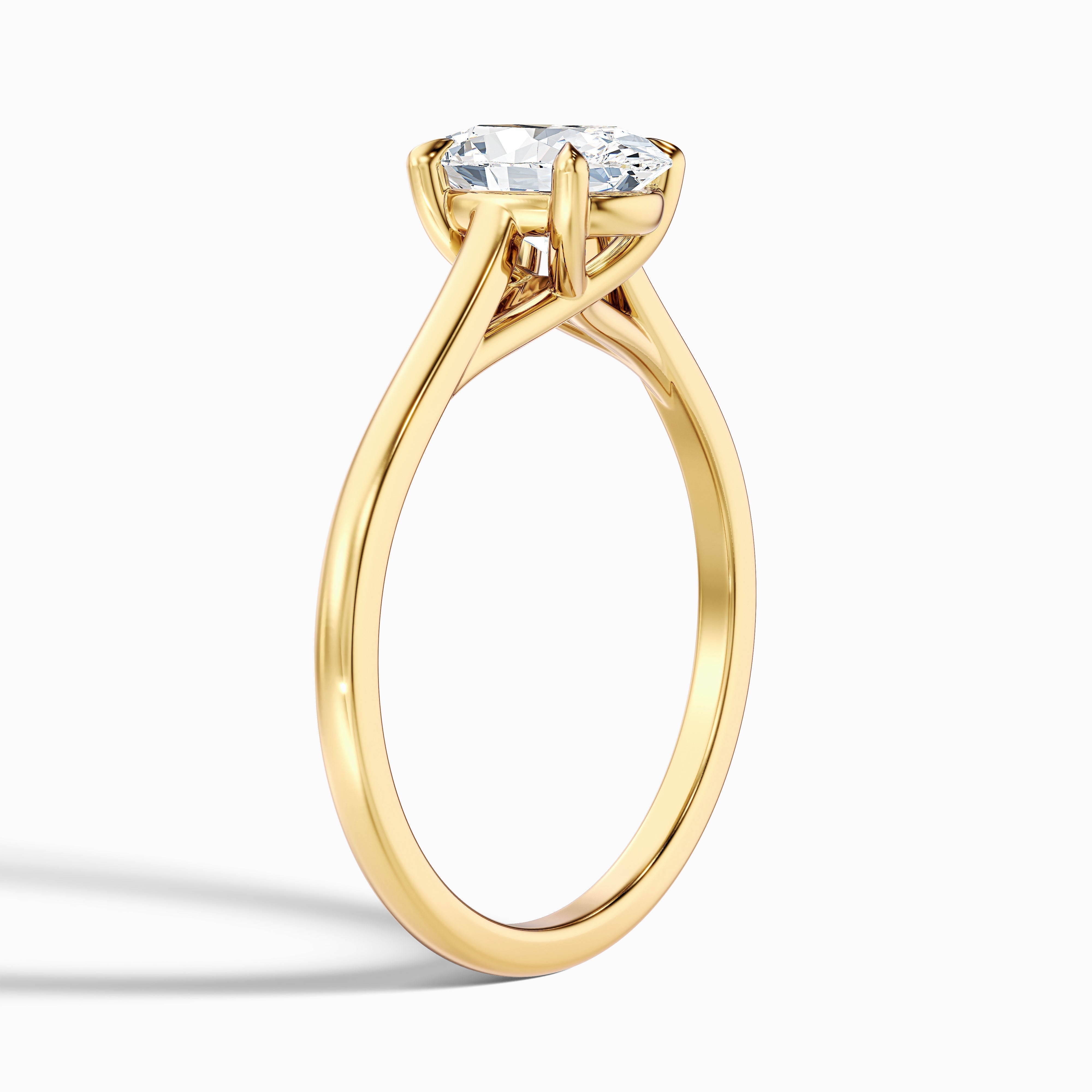Aria 4 Carat Oval Solitaire Moissanite Diamond Ring in Platinum