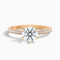 Eden 2.5 Carat Round Side Stone Pave Moissanite Engagement Ring in 10k Rose Gold