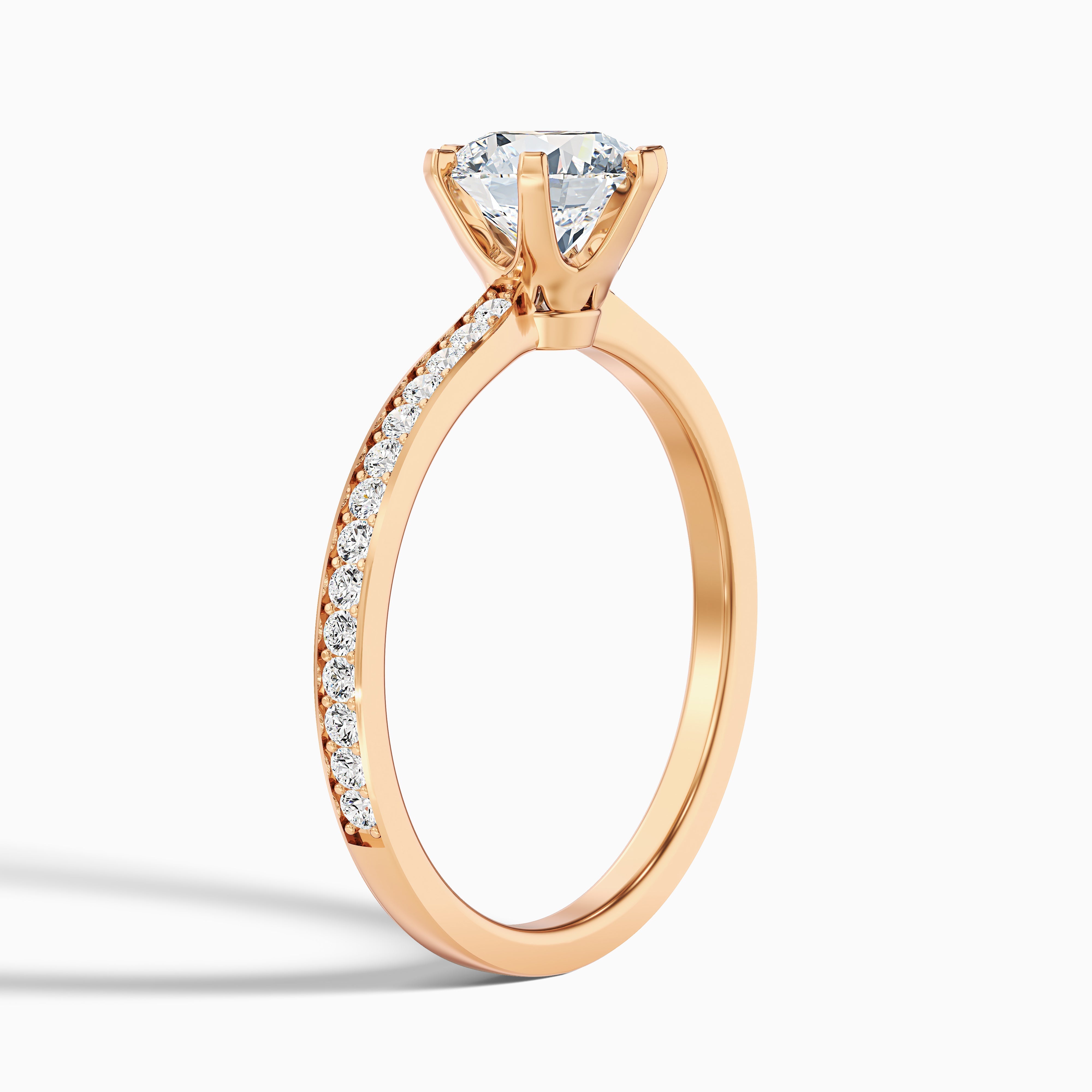 Eden 2.5 Carat Round Side Stone Pave Moissanite Engagement Ring in Platinum