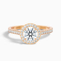 Jessy 3.5 Carat Round Halo Pave Moissanite Engagement Ring in 10k Rose Gold