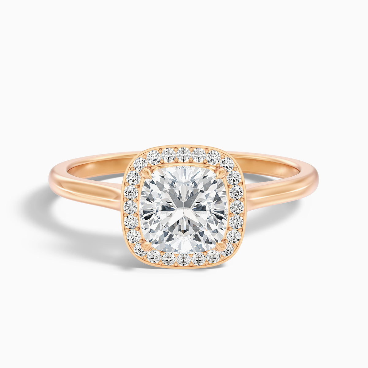 Jeri 4 Carat Cushion Cut Halo Moissanite Engagement Ring in 10k White Gold