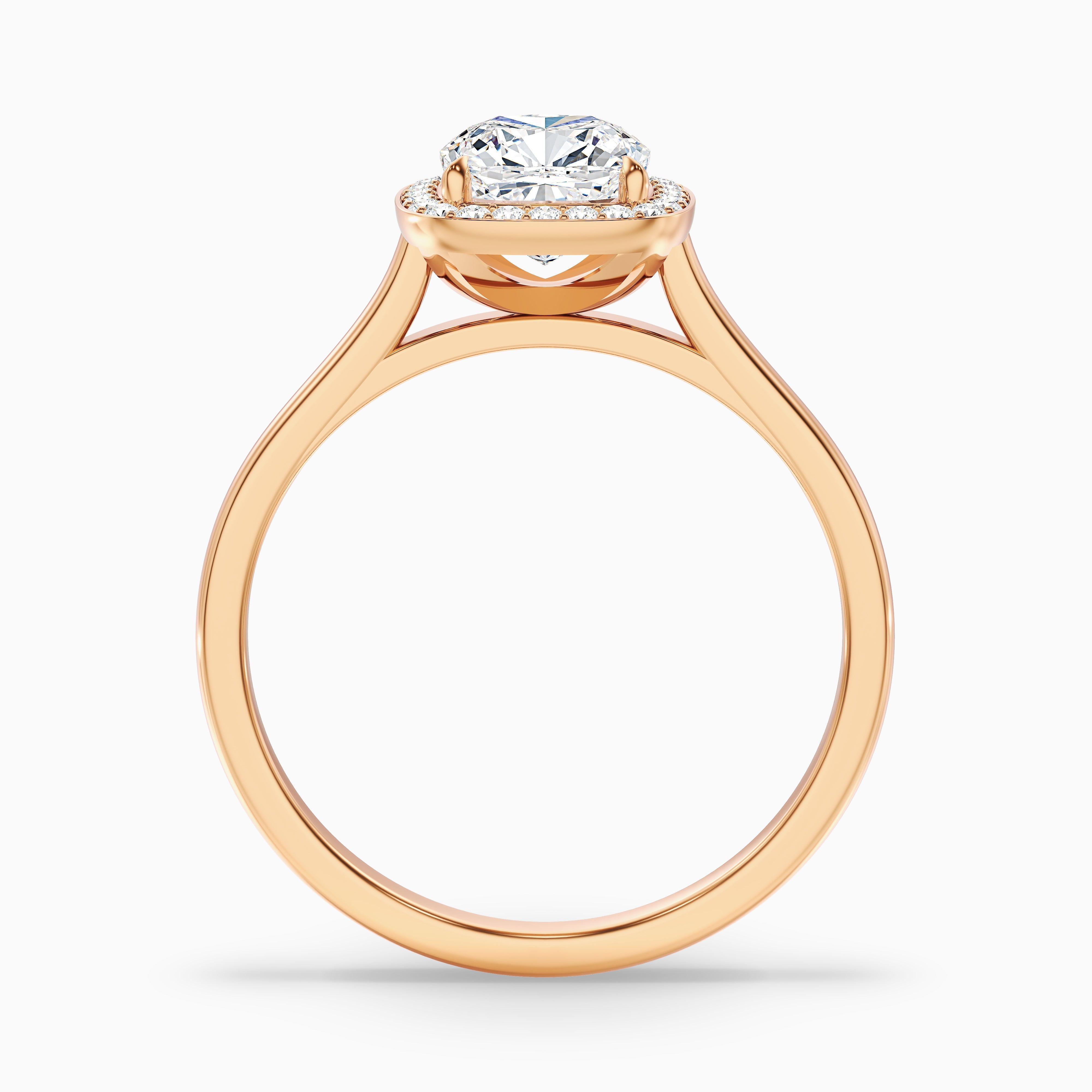 Jeri 4.5 Carat Cushion Cut Halo Moissanite Engagement Ring in 18k Rose Gold