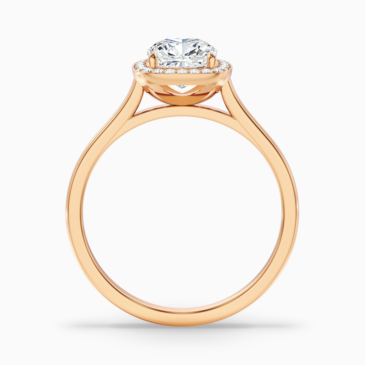 Jeri 4 Carat Cushion Cut Halo Moissanite Engagement Ring in 10k White Gold