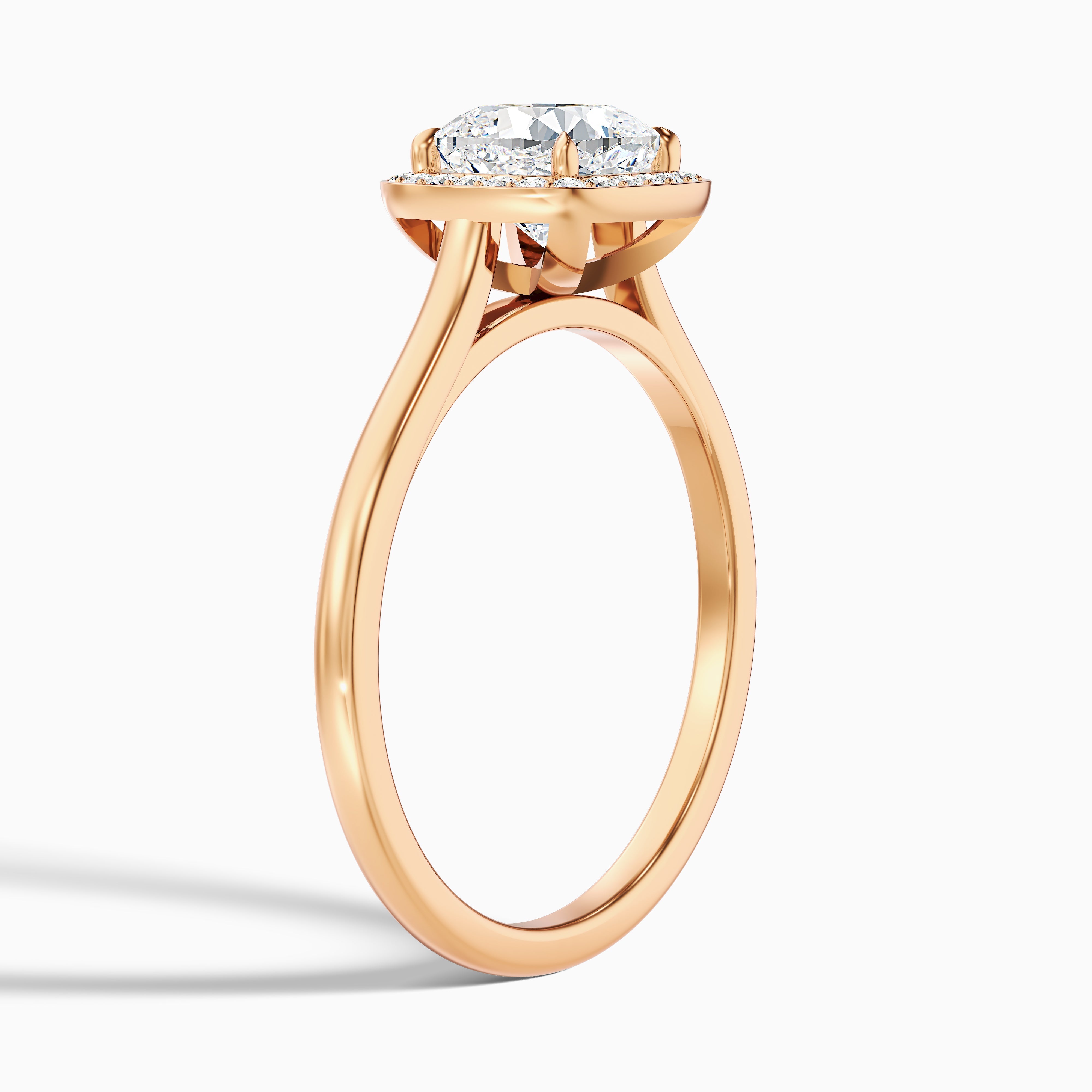Jeri 1.5 Carat Cushion Cut Halo Moissanite Engagement Ring in 10k Rose Gold