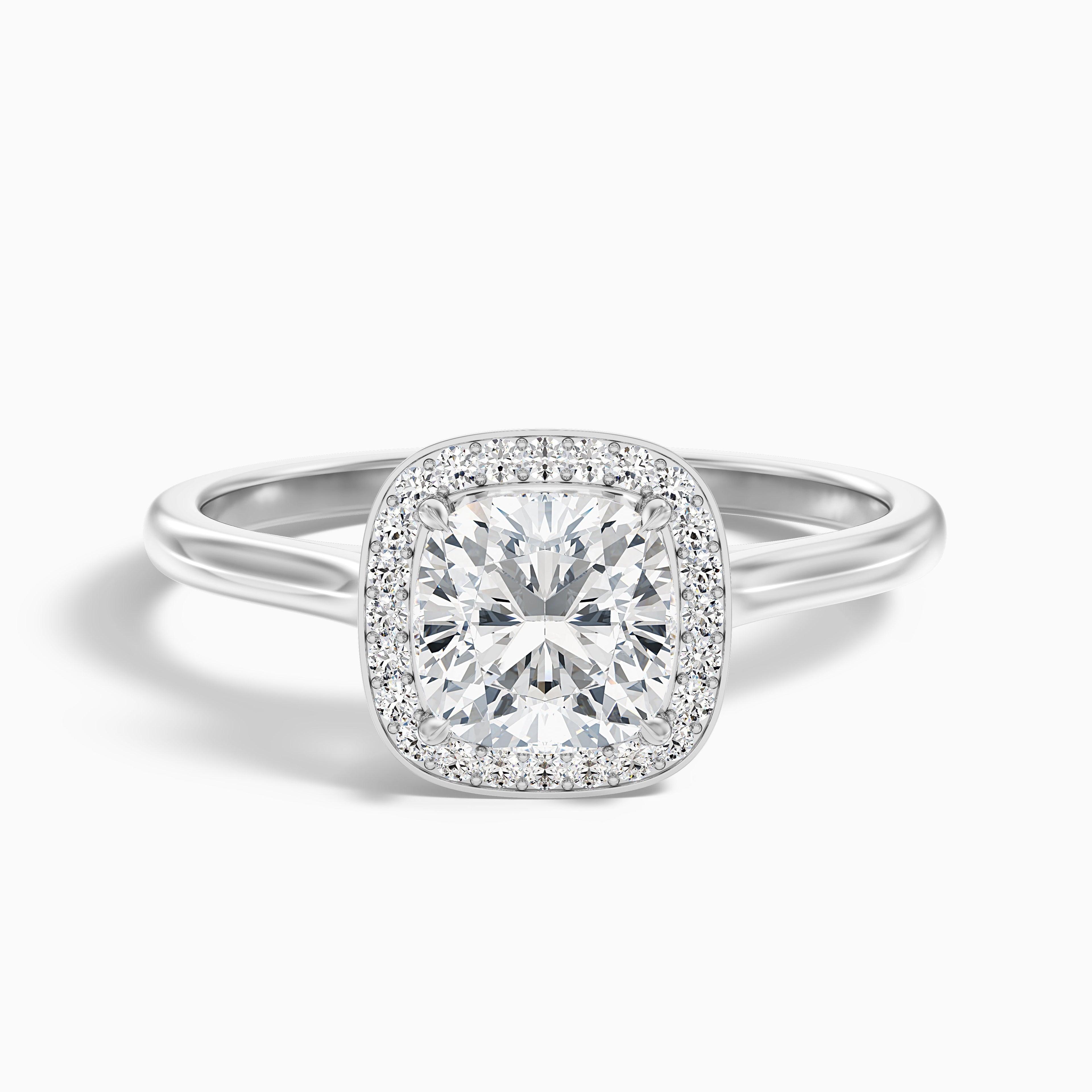 Jeri 4.5 Carat Cushion Cut Halo Moissanite Engagement Ring in 18k Rose Gold