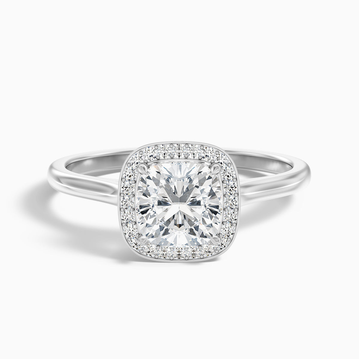 Jeri 4.5 Carat Cushion Cut Halo Moissanite Engagement Ring in 18k Rose Gold