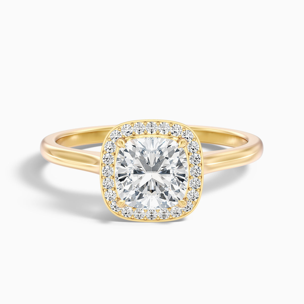 Jeri 2 Carat Cushion Cut Halo Moissanite Engagement Ring in 10k White Gold