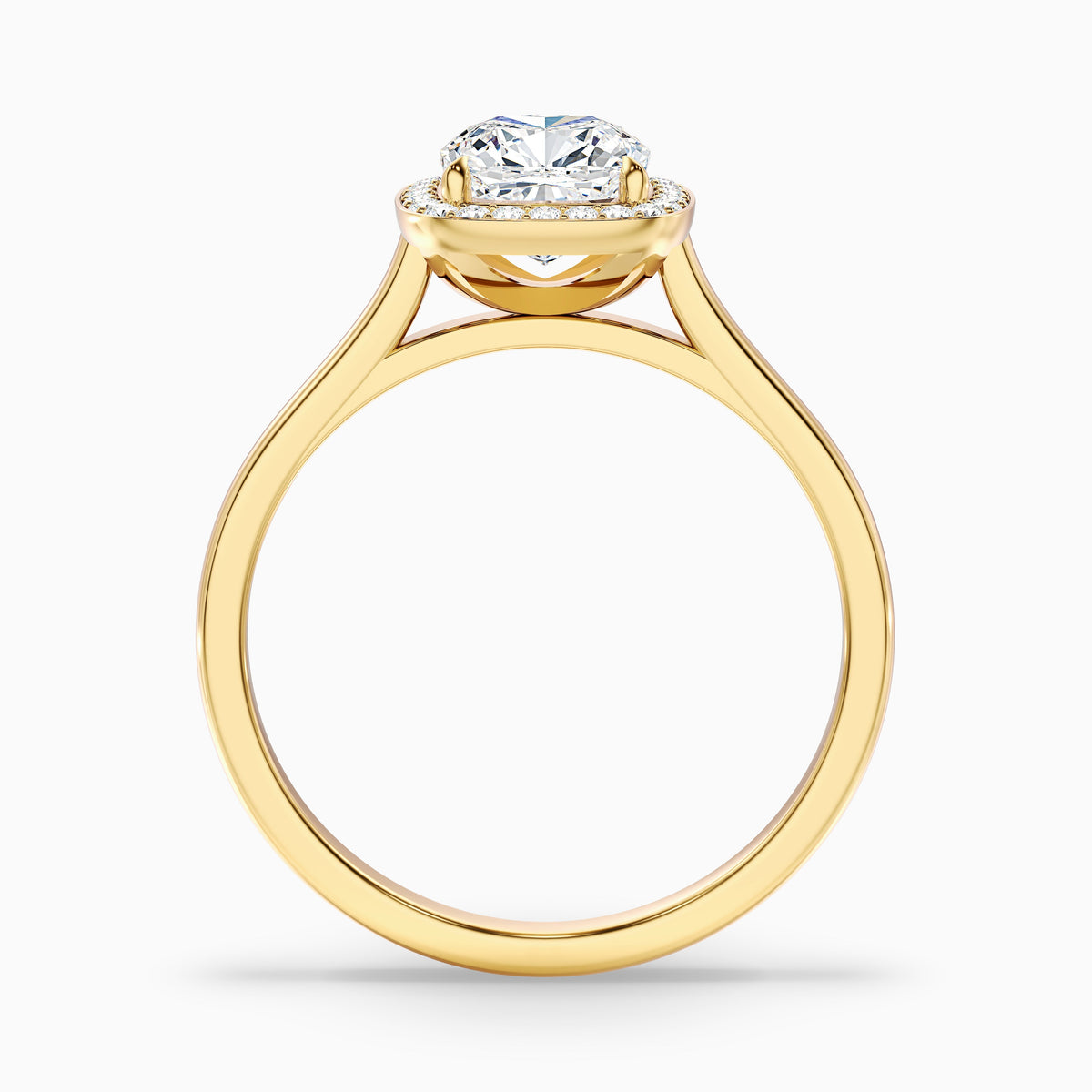 Jeri 2 Carat Cushion Cut Halo Moissanite Engagement Ring in 14k White Gold