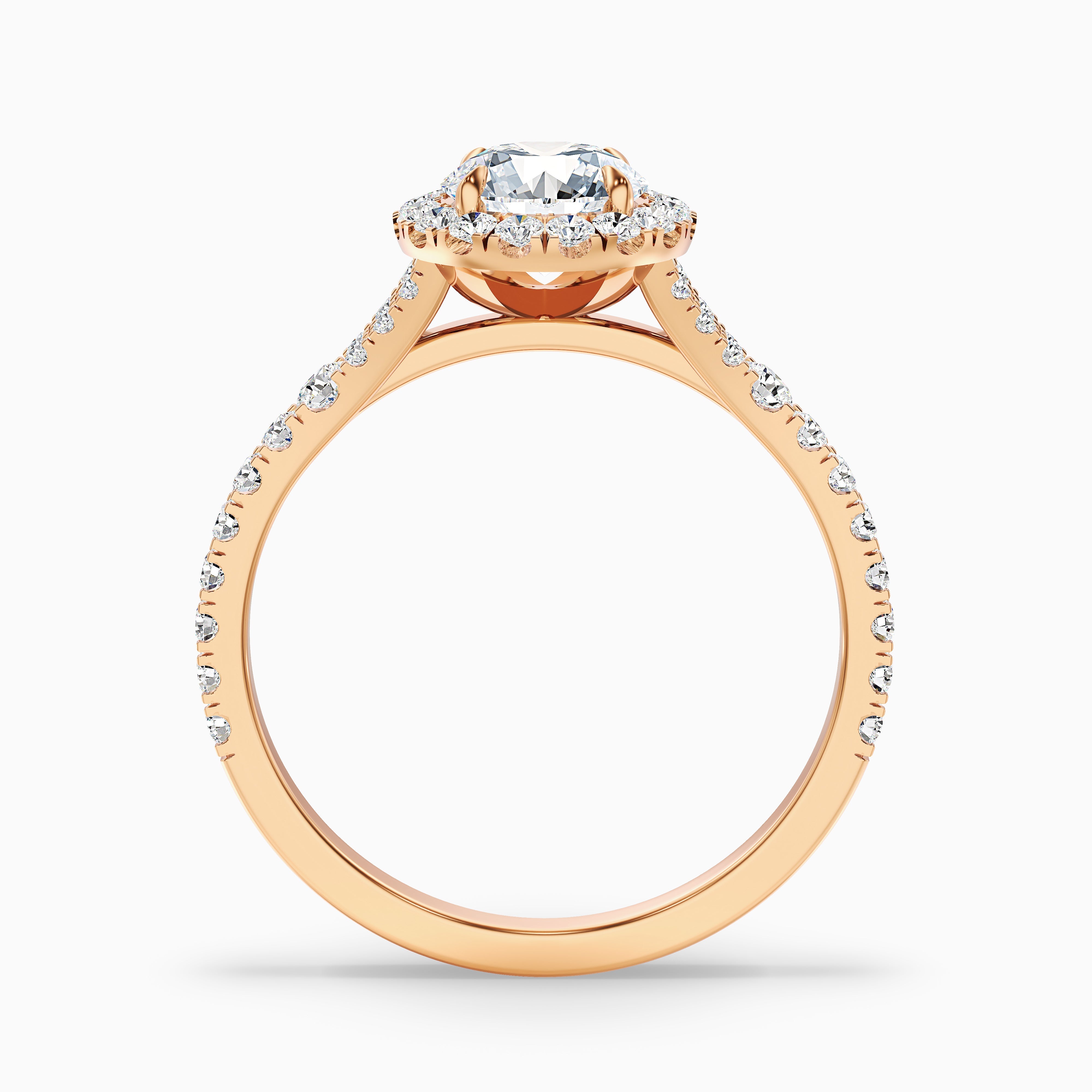 Erin 5.5 Carat Round Halo Pave Moissanite Engagement Ring in 10k Rose Gold