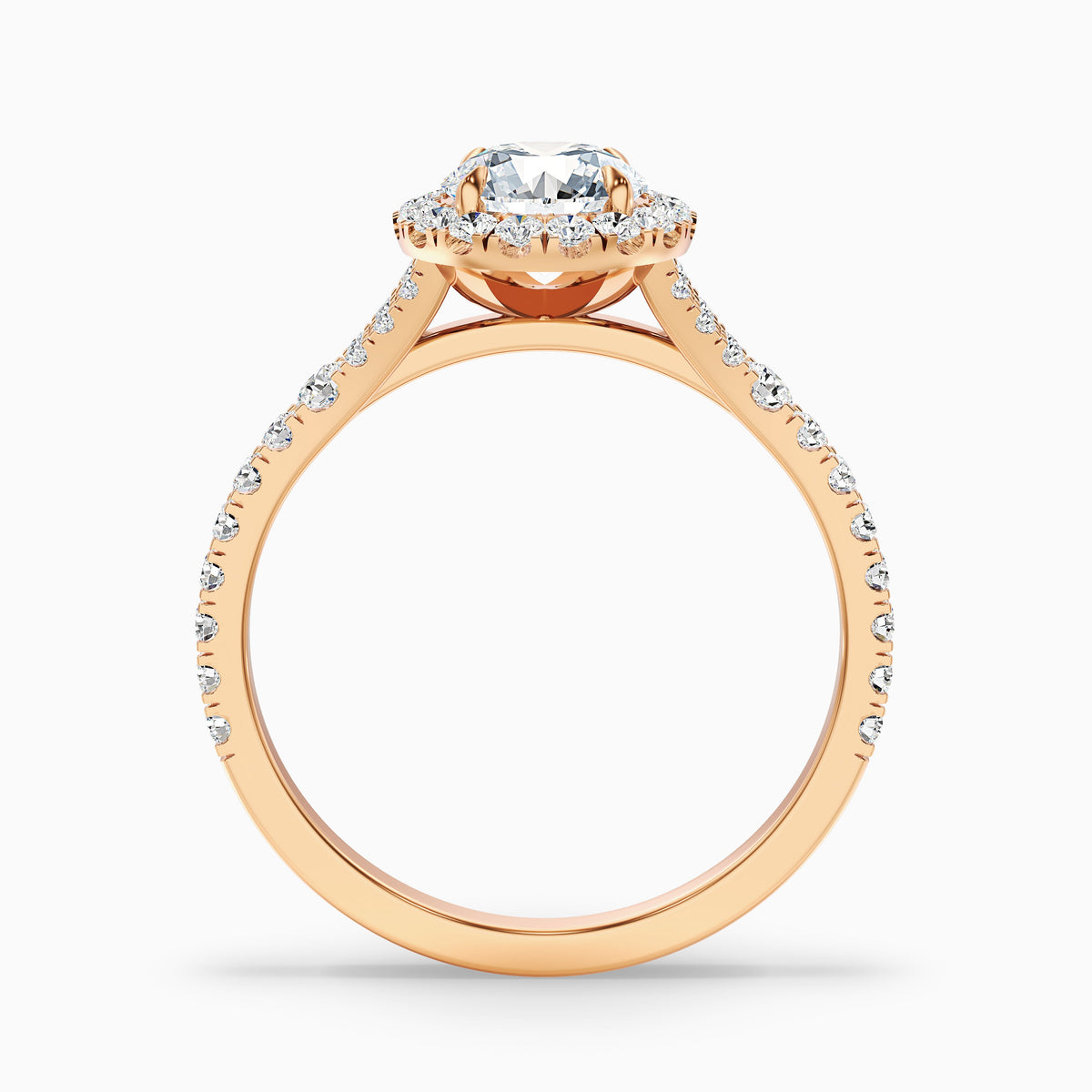 Erin 4.5 Carat Round Halo Pave Moissanite Engagement Ring in 14k White Gold