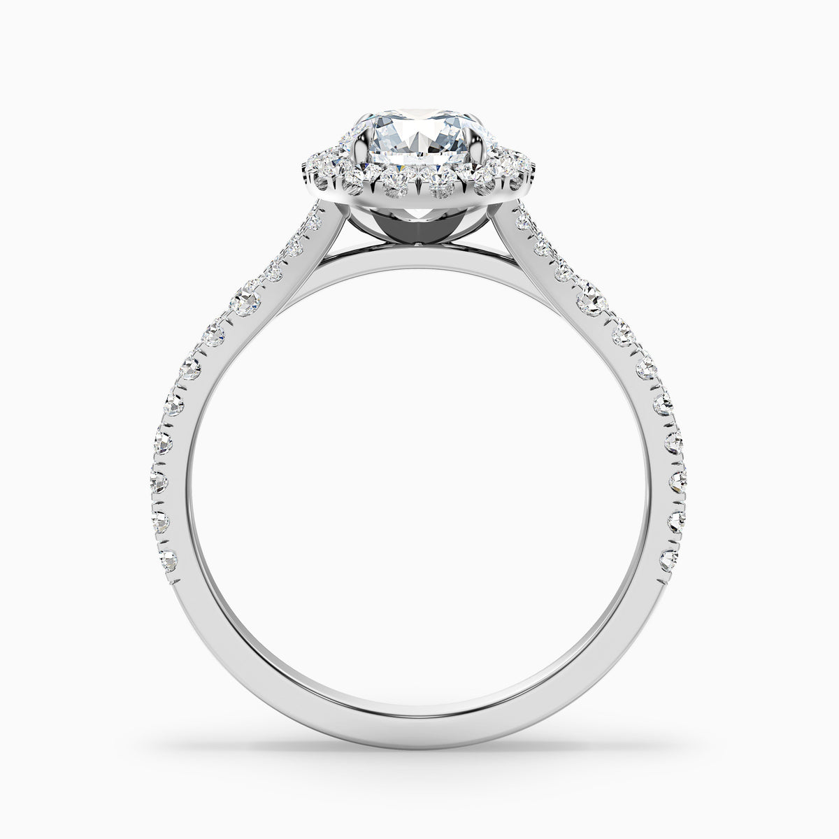 Erin 5 Carat Round Halo Pave Moissanite Engagement Ring in 18k Yellow Gold